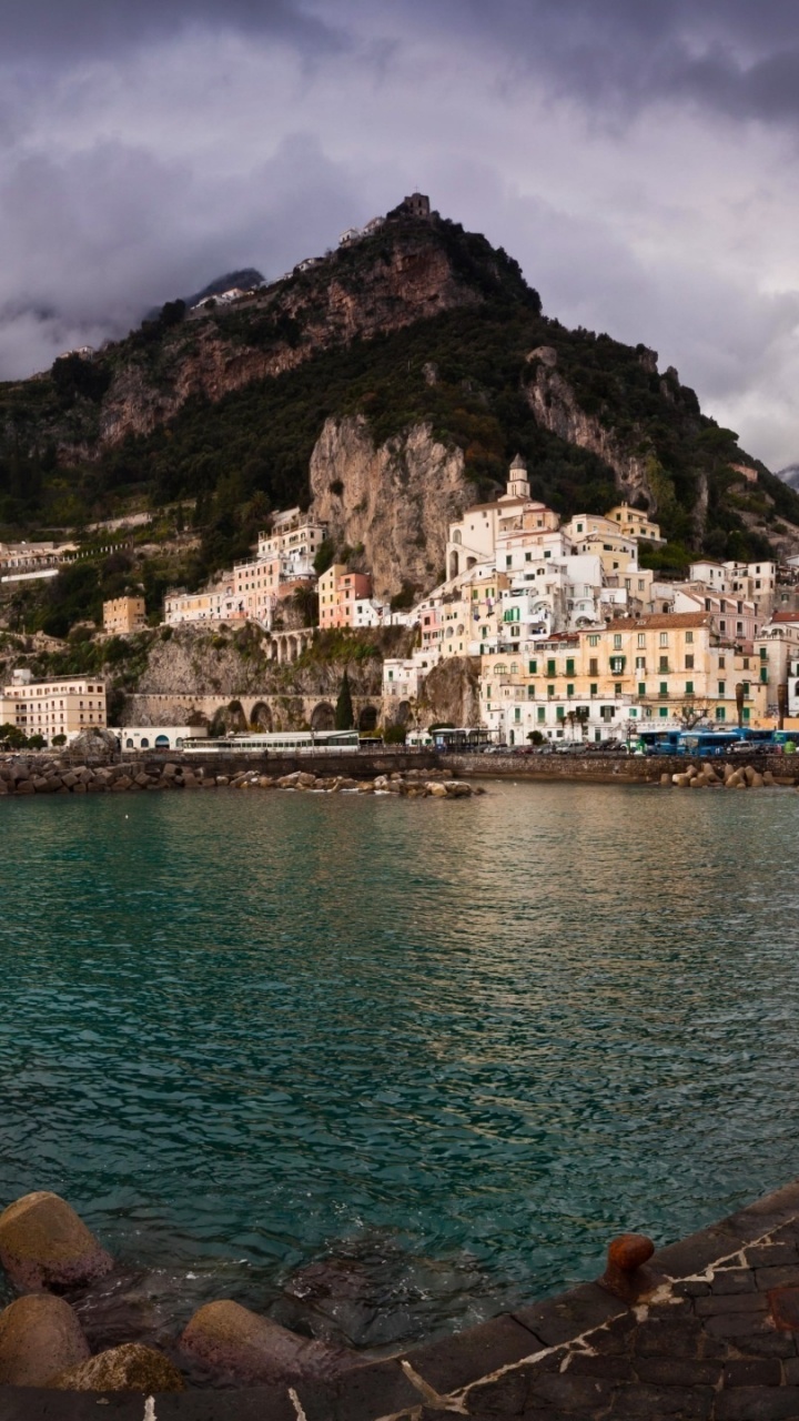 Обои Позитано, Сорренто, Равелло, побережье, гора в разрешении 720x1280