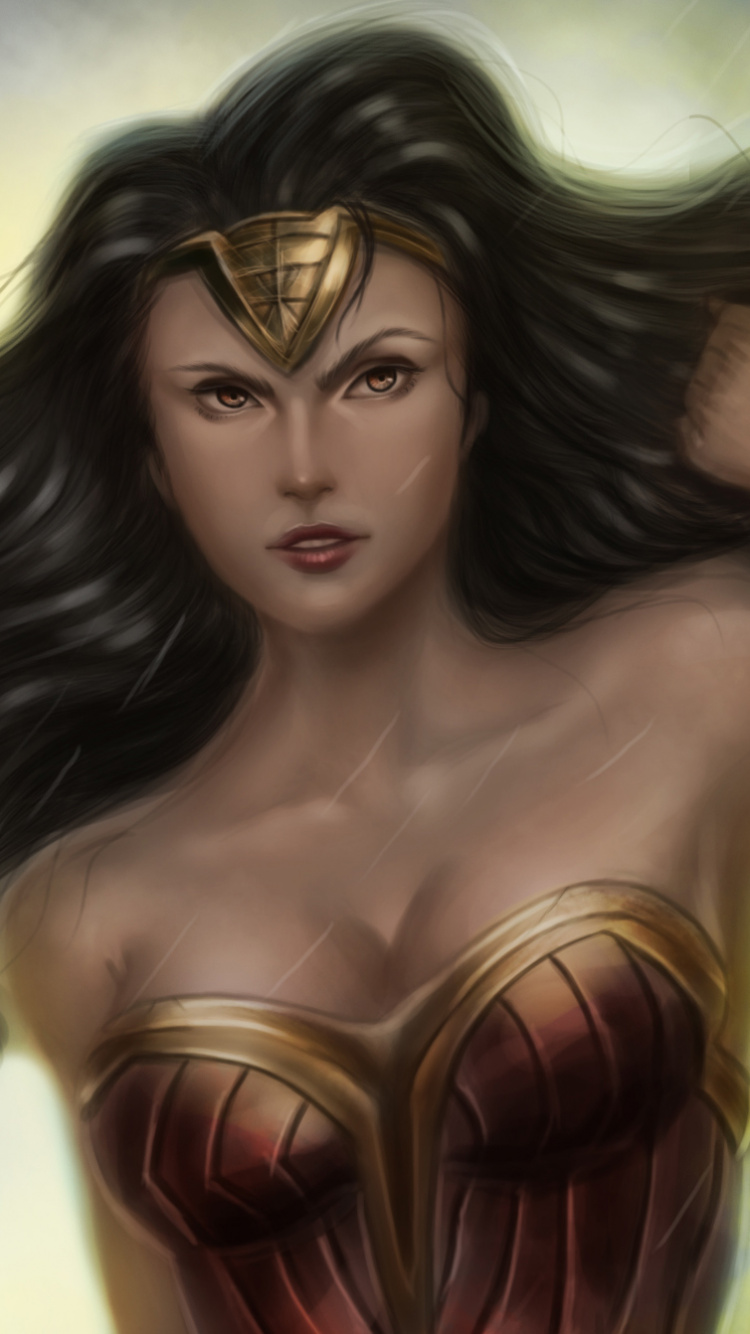 Обои чудоженщина, иллюстрация, мифология, арт, Леди м кондитерские изделия ООО в разрешении 750x1334