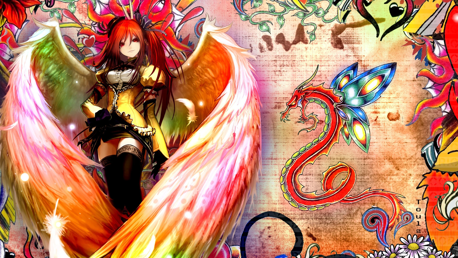 Обои иллюстрация, фикция, мифология, фантастика, девушка в разрешении 1920x1080