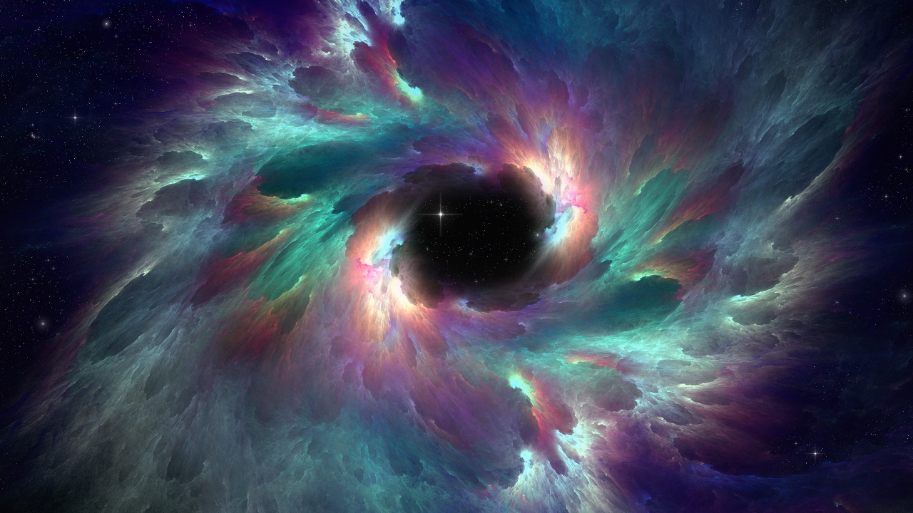 Обои туманность, Туманность Ориона, звезда, космическое пространство, фрактальное искусство в разрешении 1280x720