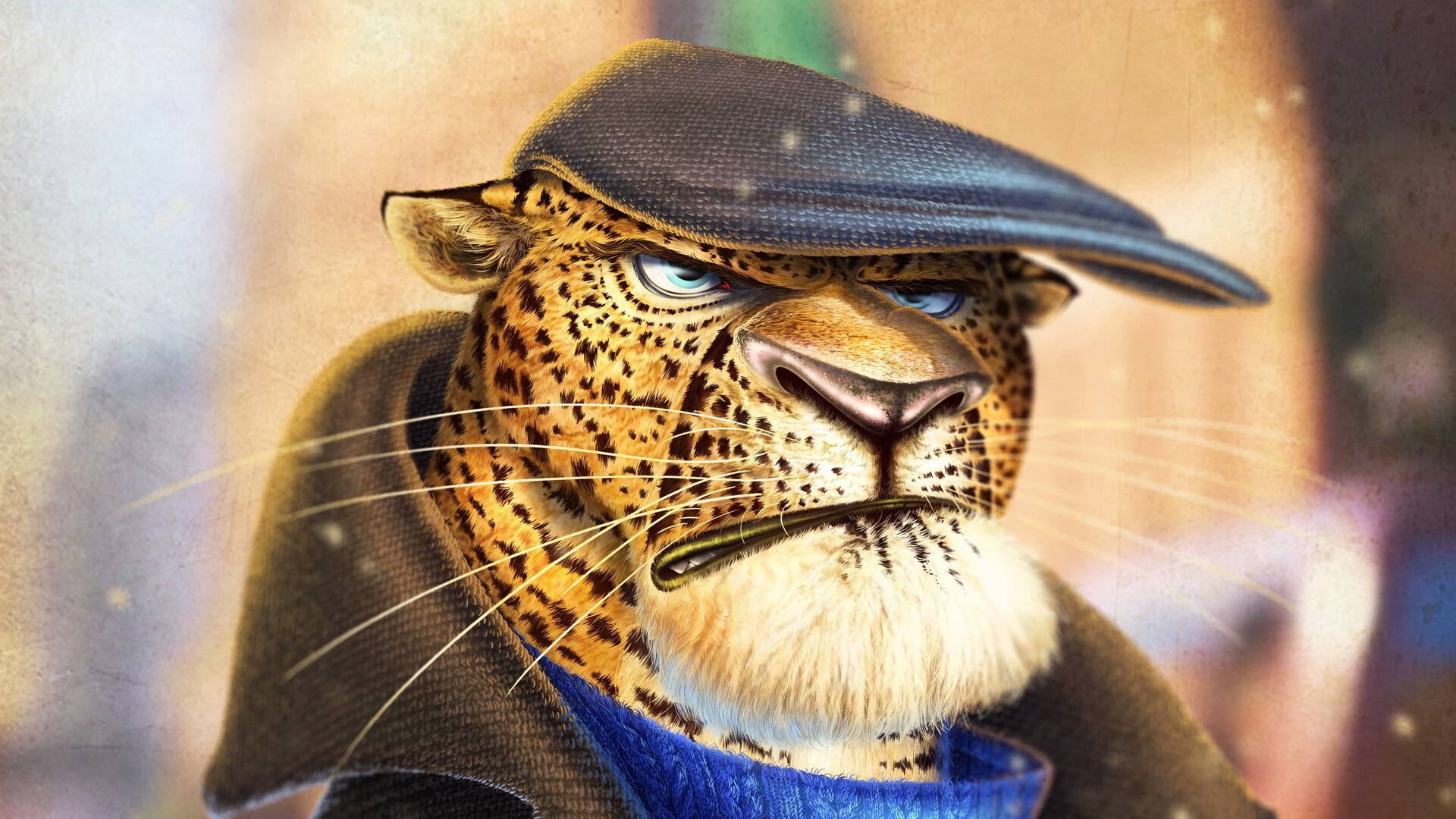 Обои головной убор, иллюстрация, арт, очки, вымышленный персонаж в разрешении 1920x1080