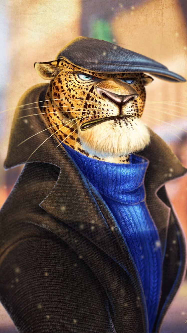 Обои головной убор, иллюстрация, арт, очки, вымышленный персонаж в разрешении 750x1334