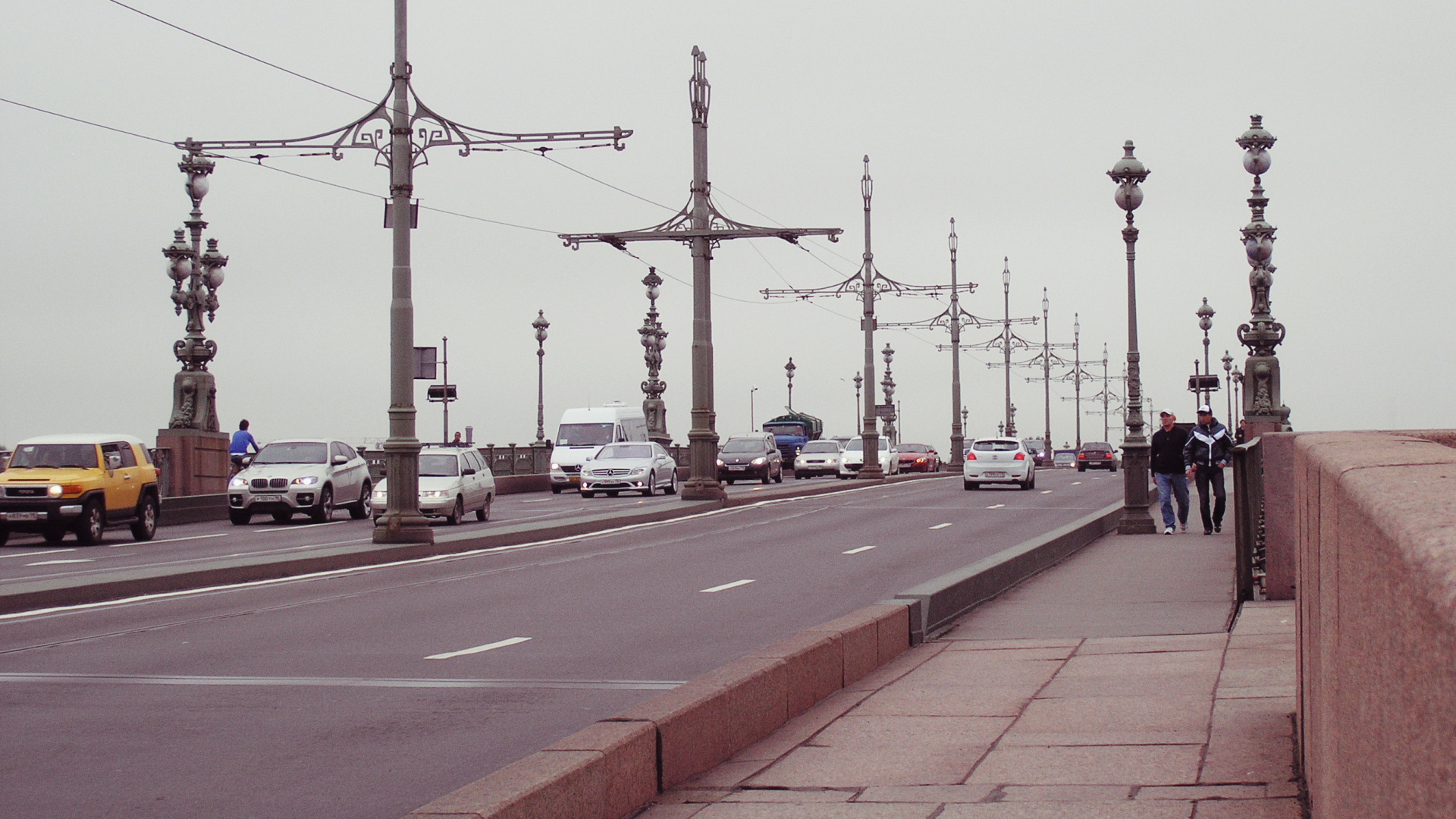 Обои Нева, мост, разводной мост, воздушной линии электропередач, электричество в разрешении 1920x1080