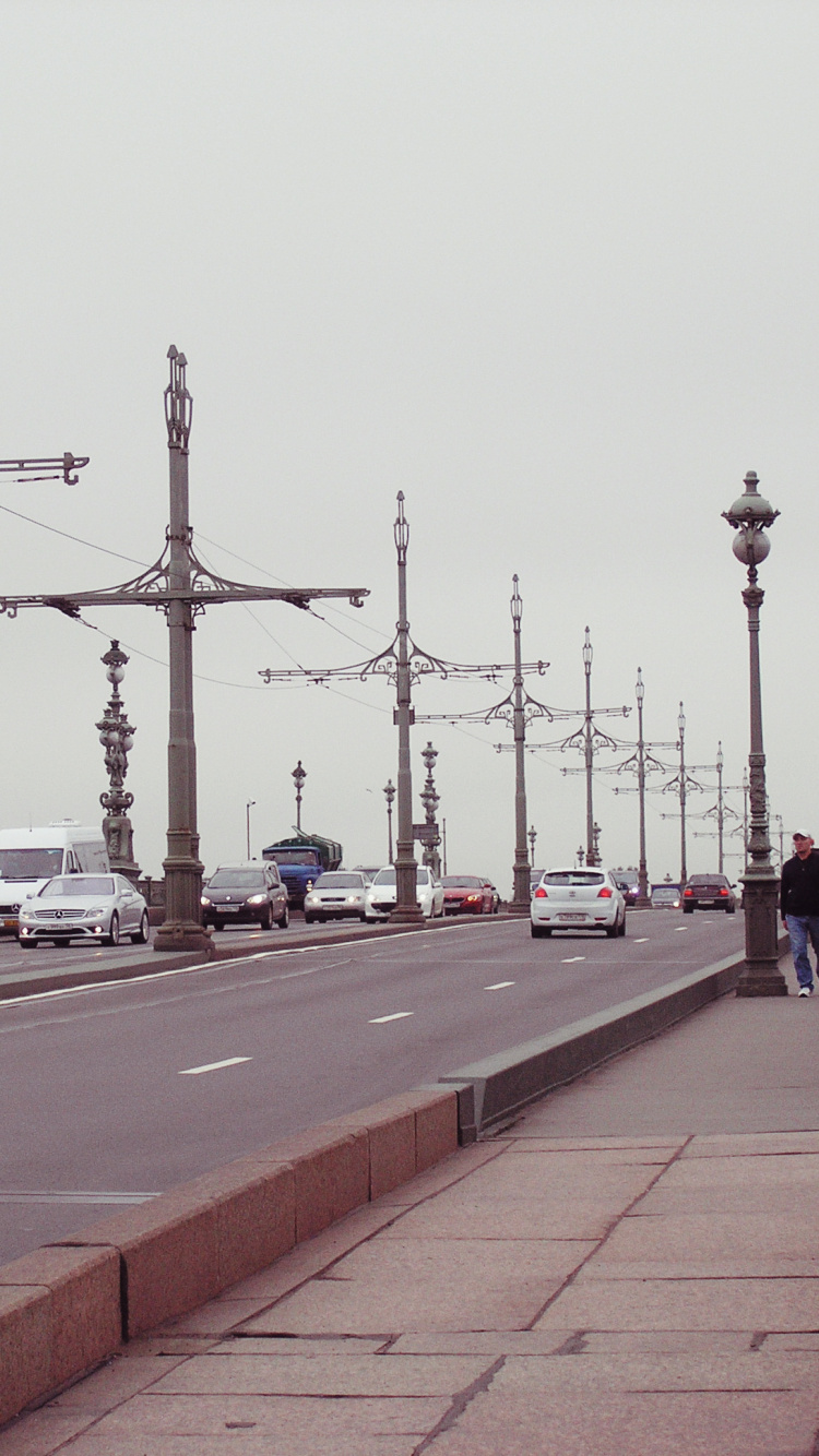 Обои Нева, мост, разводной мост, воздушной линии электропередач, электричество в разрешении 750x1334