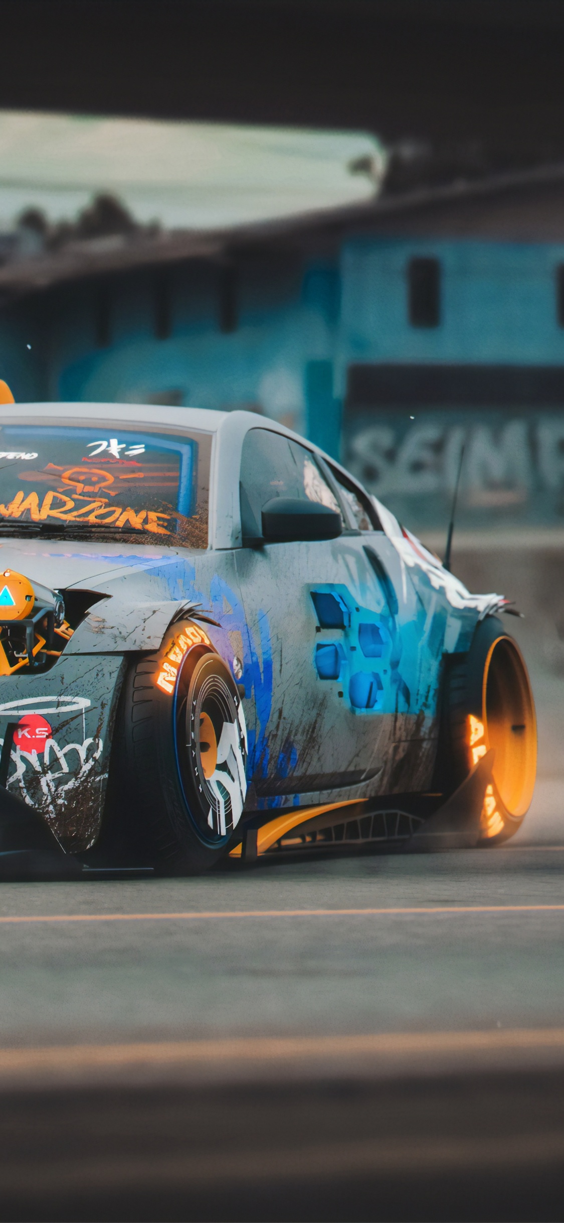 Обои Ниссан, спортивный гоночный автомобиль, автоспорт, спорткар, гоночный в разрешении 1125x2436