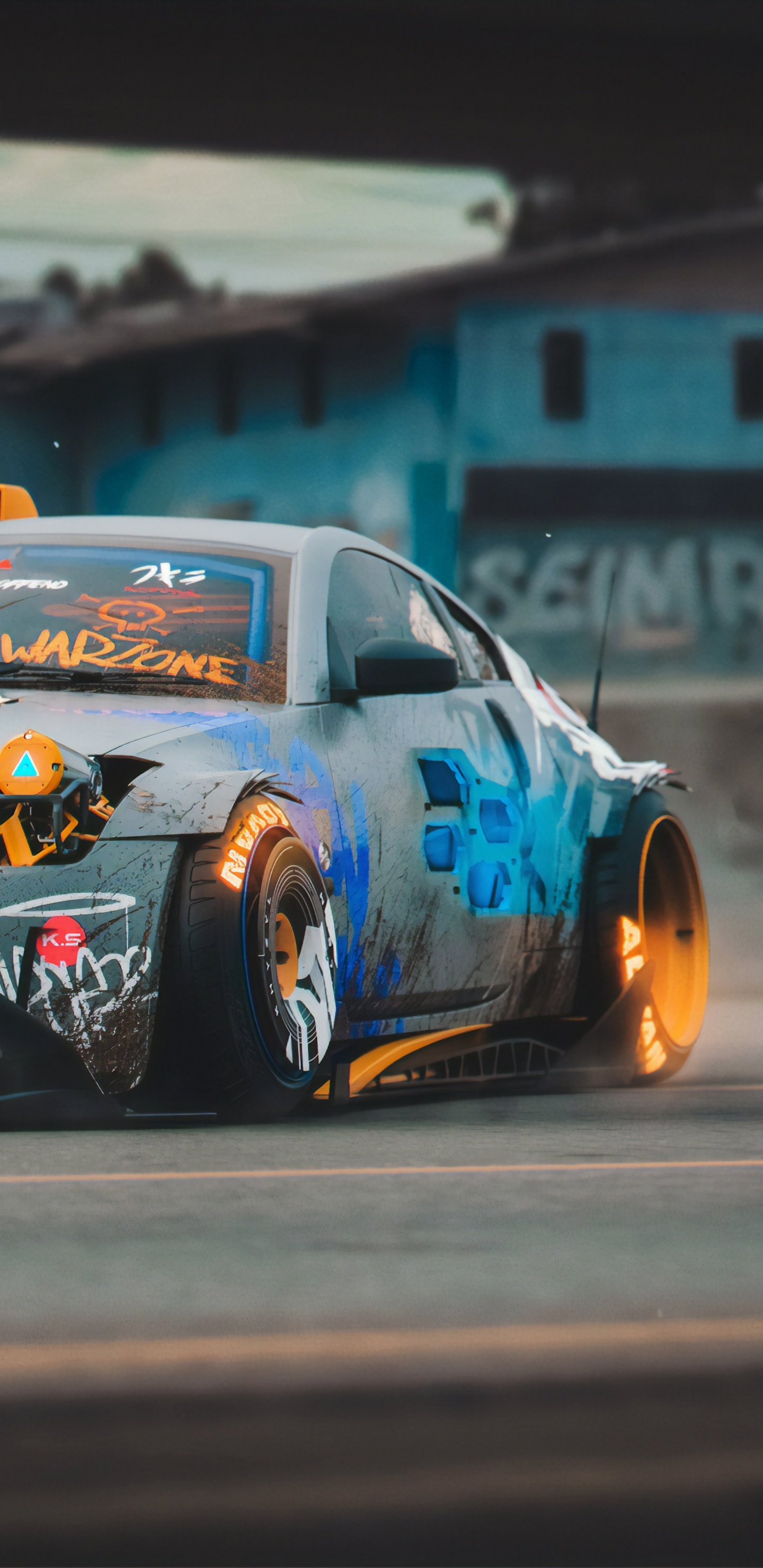 Обои Ниссан, спортивный гоночный автомобиль, автоспорт, спорткар, гоночный в разрешении 1440x2960