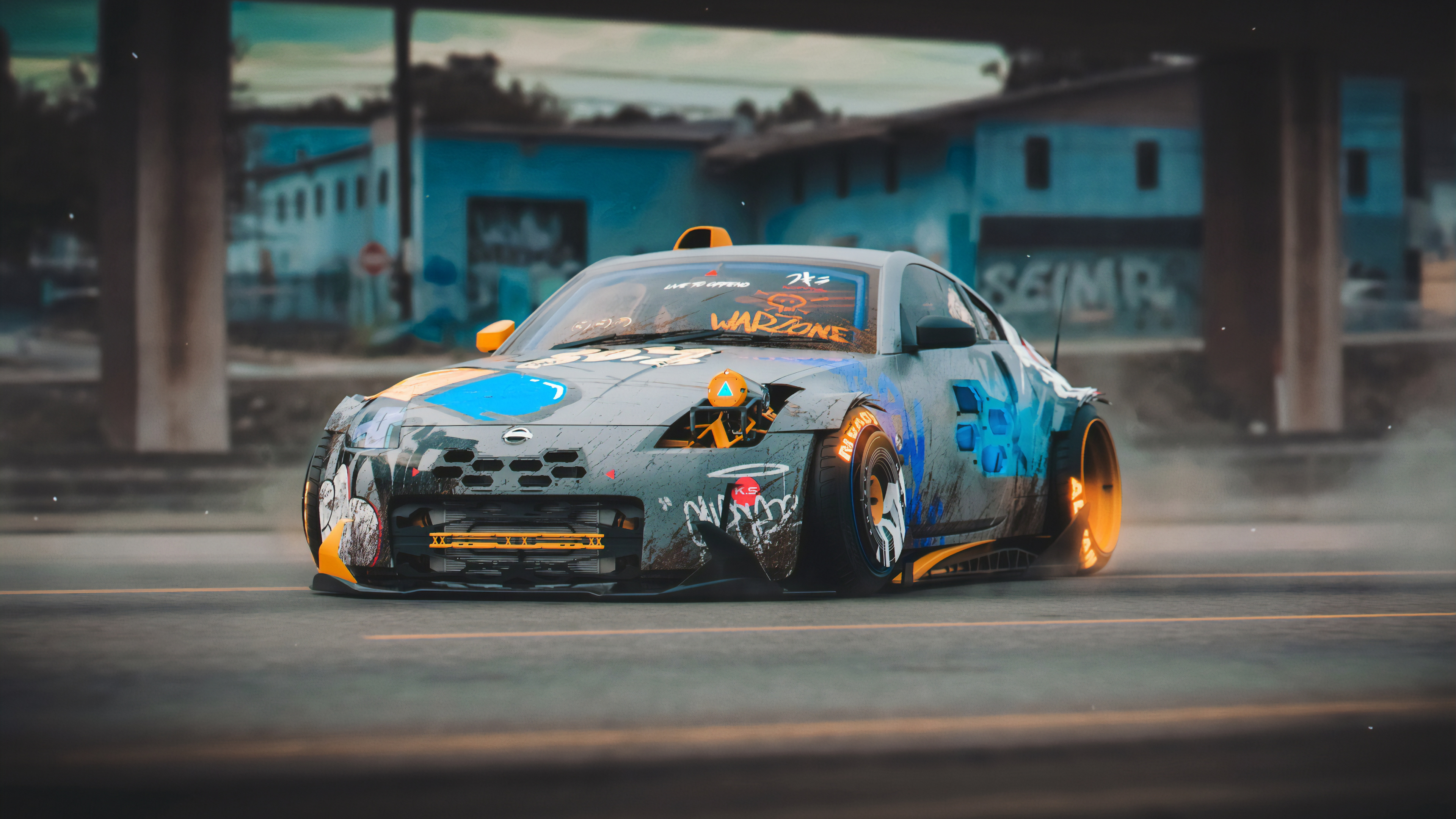 Обои Ниссан, спортивный гоночный автомобиль, автоспорт, спорткар, гоночный в разрешении 3840x2160