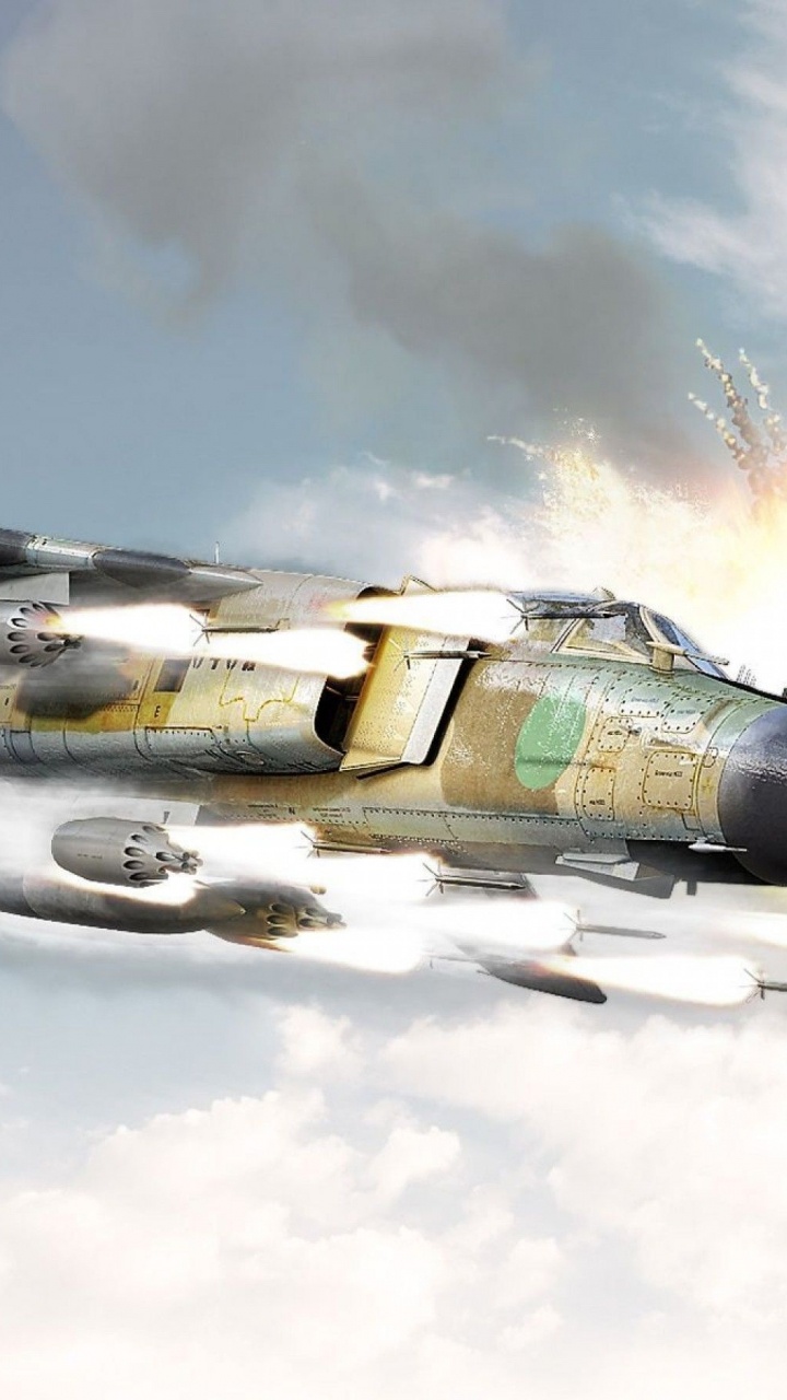 Обои Микоян-Гуревич Миг-23, самолеты, воздушные силы, самолет, авиация в разрешении 720x1280