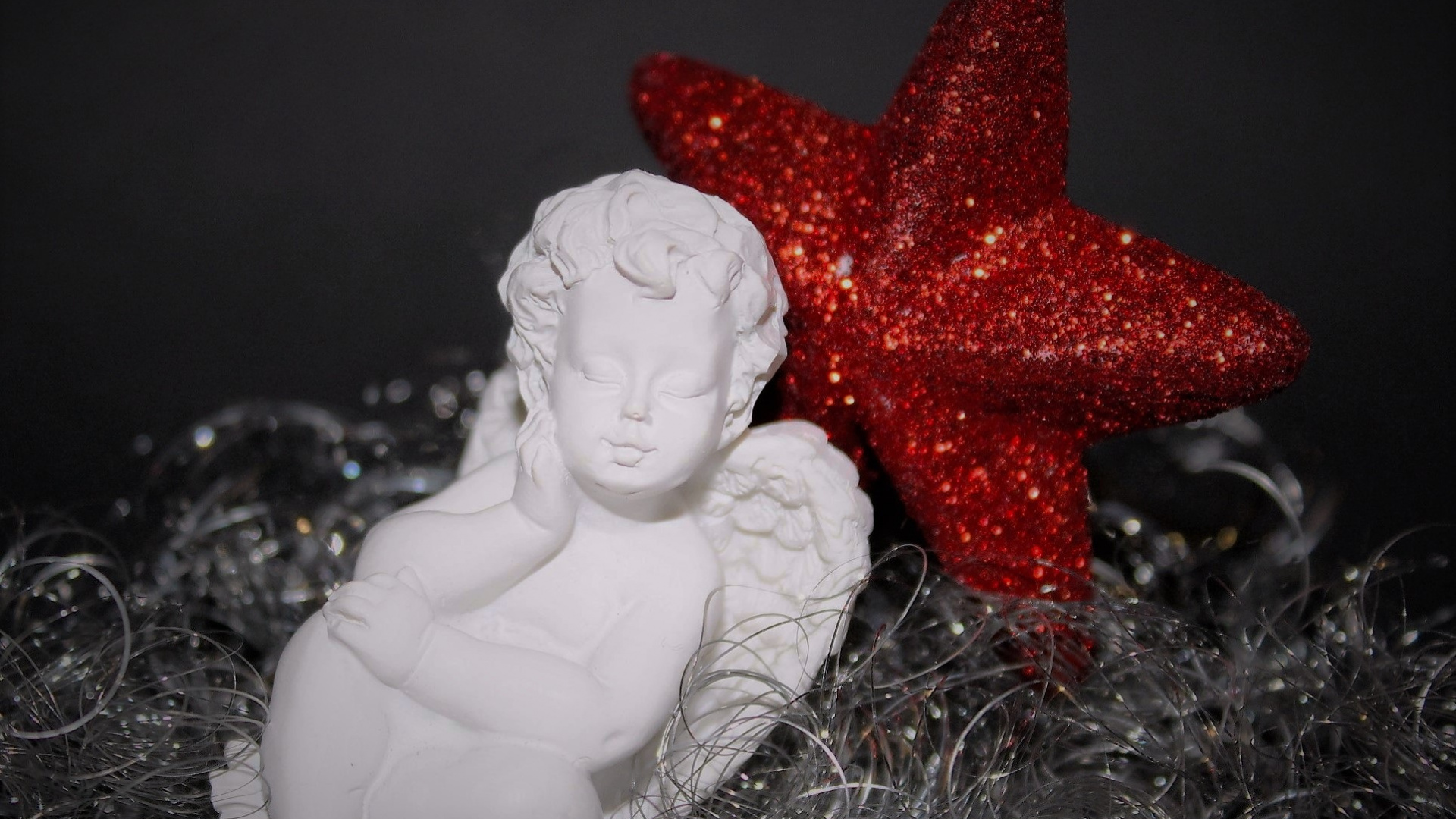 Обои ангел, статуя, красный цвет, скульптура, искусство в разрешении 1920x1080
