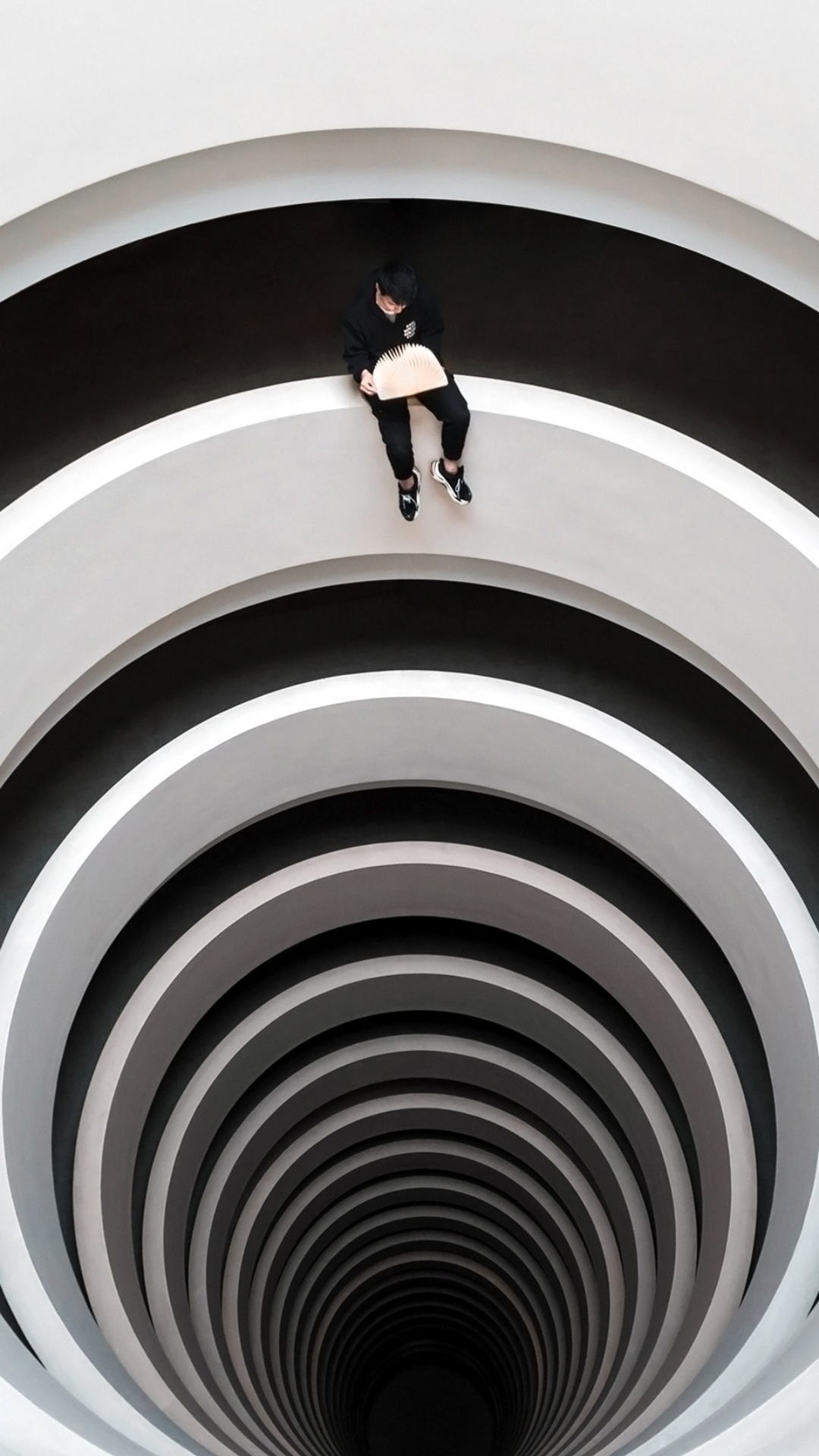 Обои круг, угол, предвычисление, белые, свет в разрешении 1080x1920