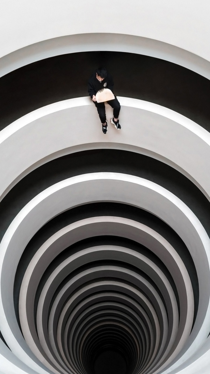 Обои круг, угол, предвычисление, белые, свет в разрешении 720x1280