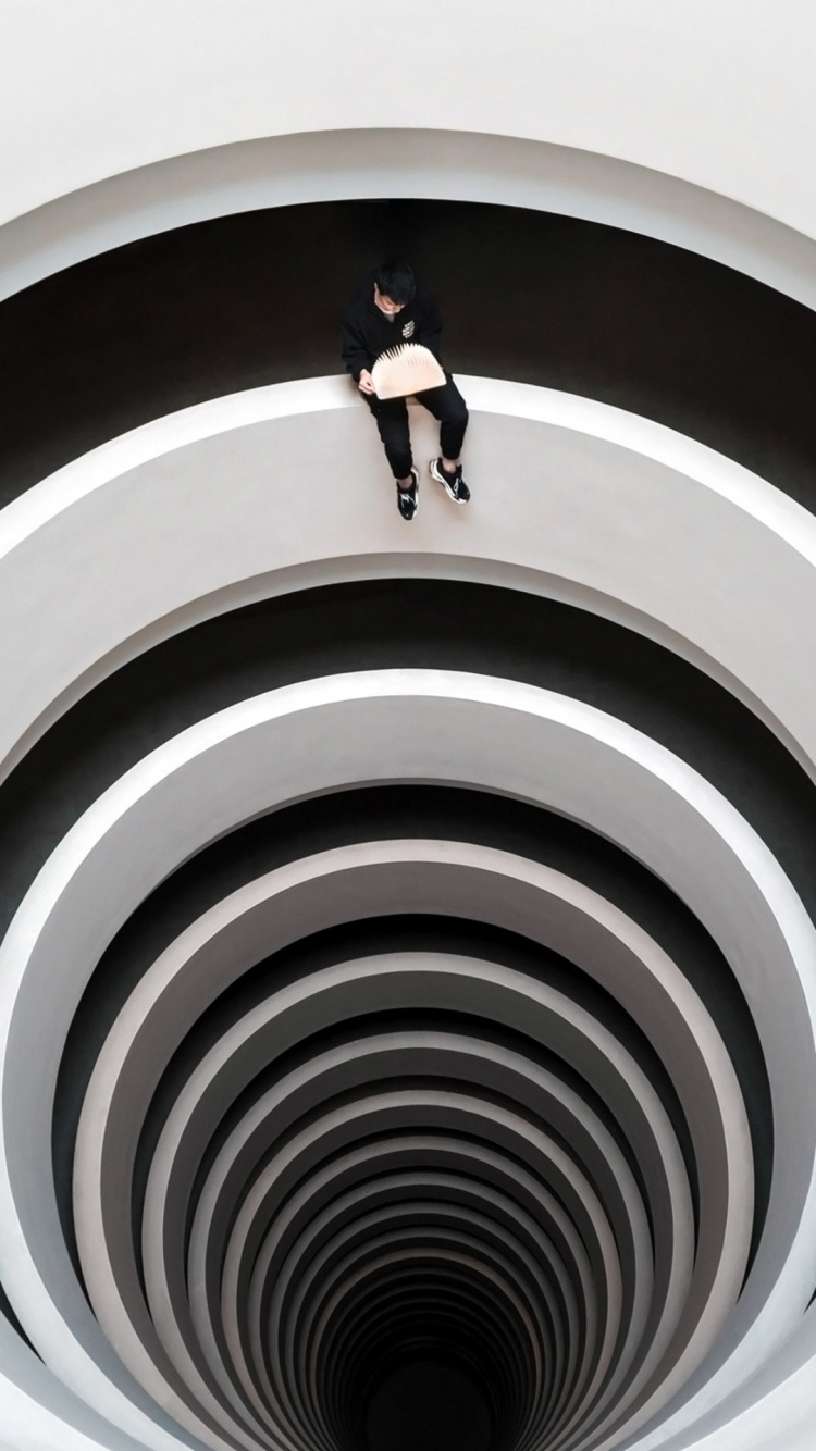 Обои круг, угол, предвычисление, белые, свет в разрешении 750x1334