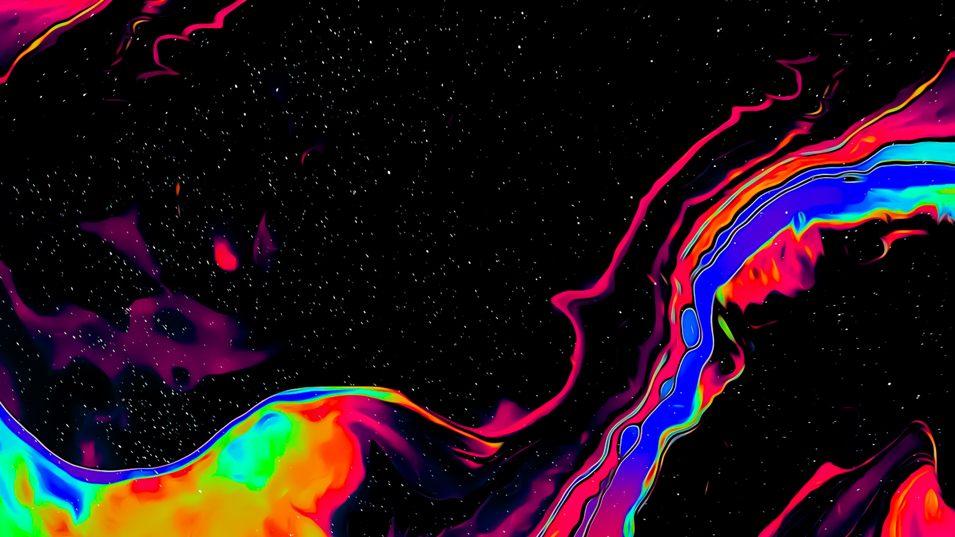 Обои летучие мыши на чердаке Малавида, арт, красный цвет, пурпурный цвет, электрик в разрешении 1920x1080