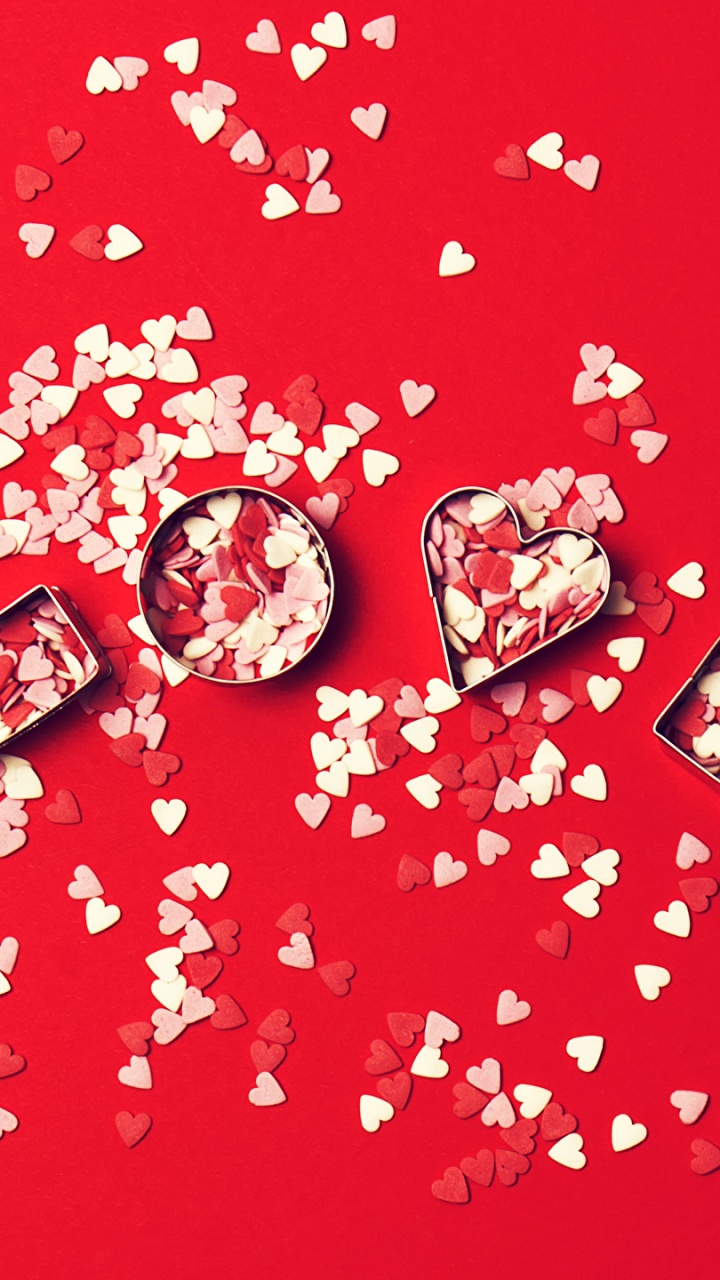 Обои День Святого Валентина, сердце, красный цвет, текст, любовь в разрешении 720x1280