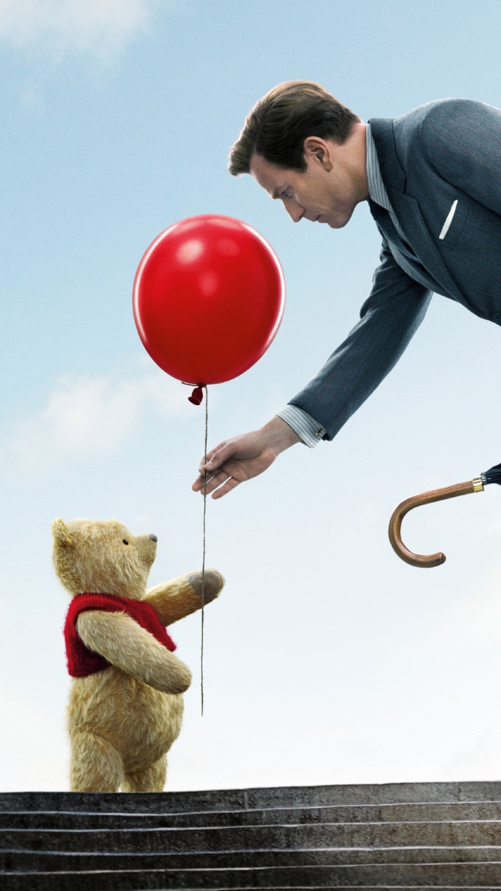 Обои Юэн МакГрегор, Кристофер Робин, ВинниПух, Кристофер Робин фильм 2018, фильм в разрешении 720x1280