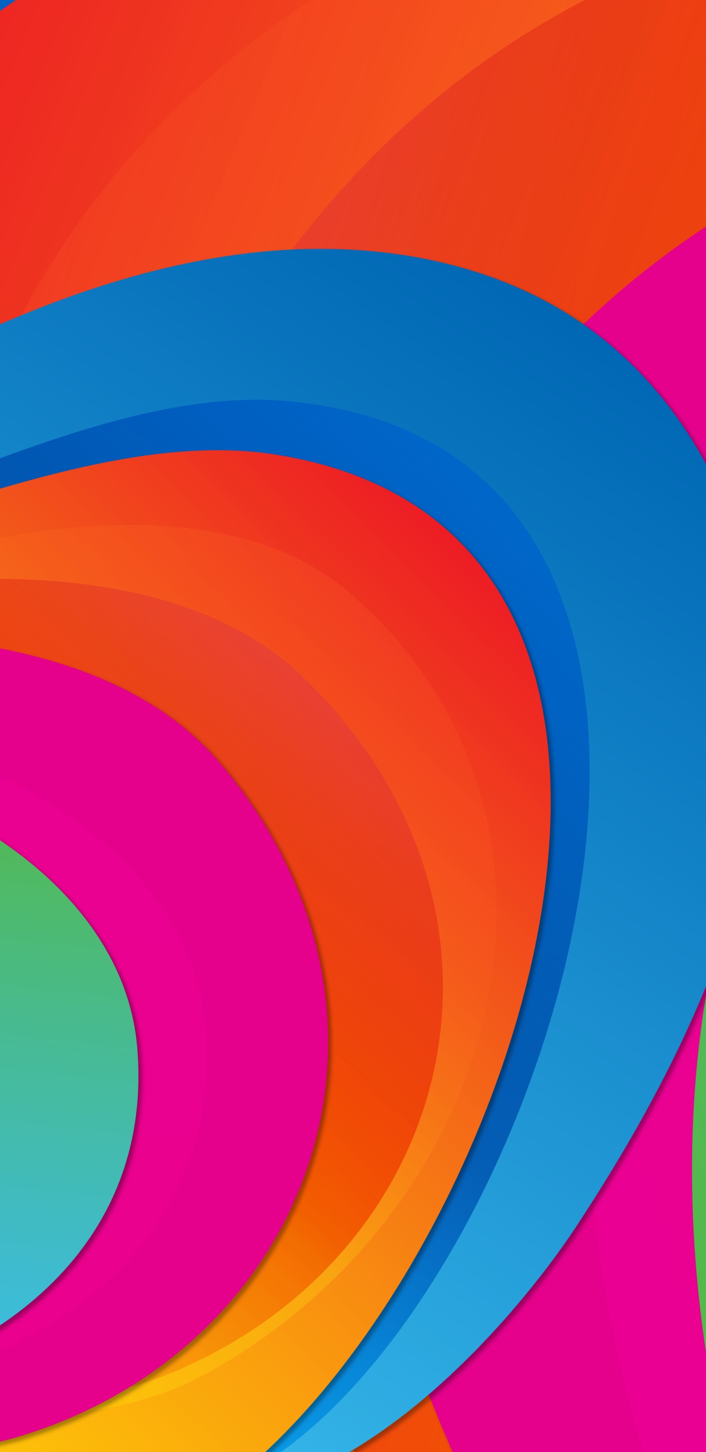 Обои Оранжевый цвет, графический дизайн, математика, красочность, лазурный в разрешении 1440x2960