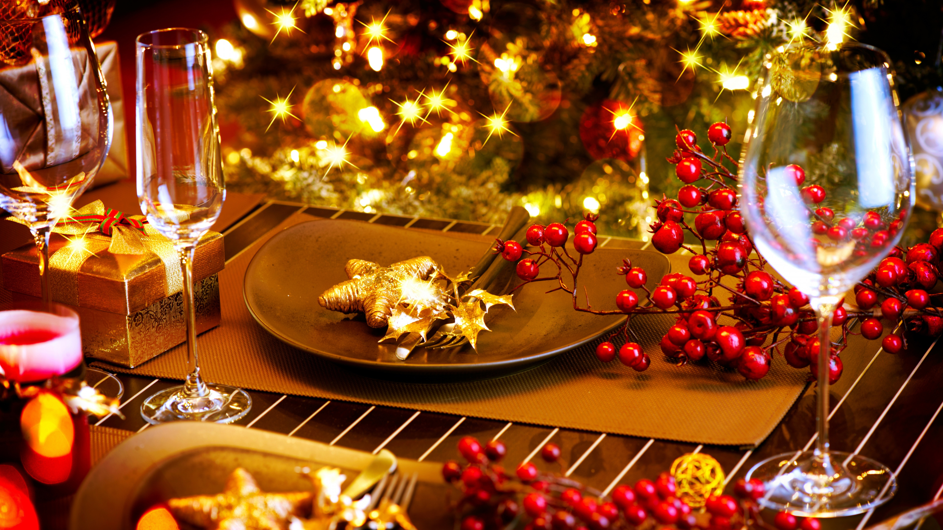 Обои Рождественский день, Рождество, Рождественские украшения, традиция, событие в разрешении 3840x2160