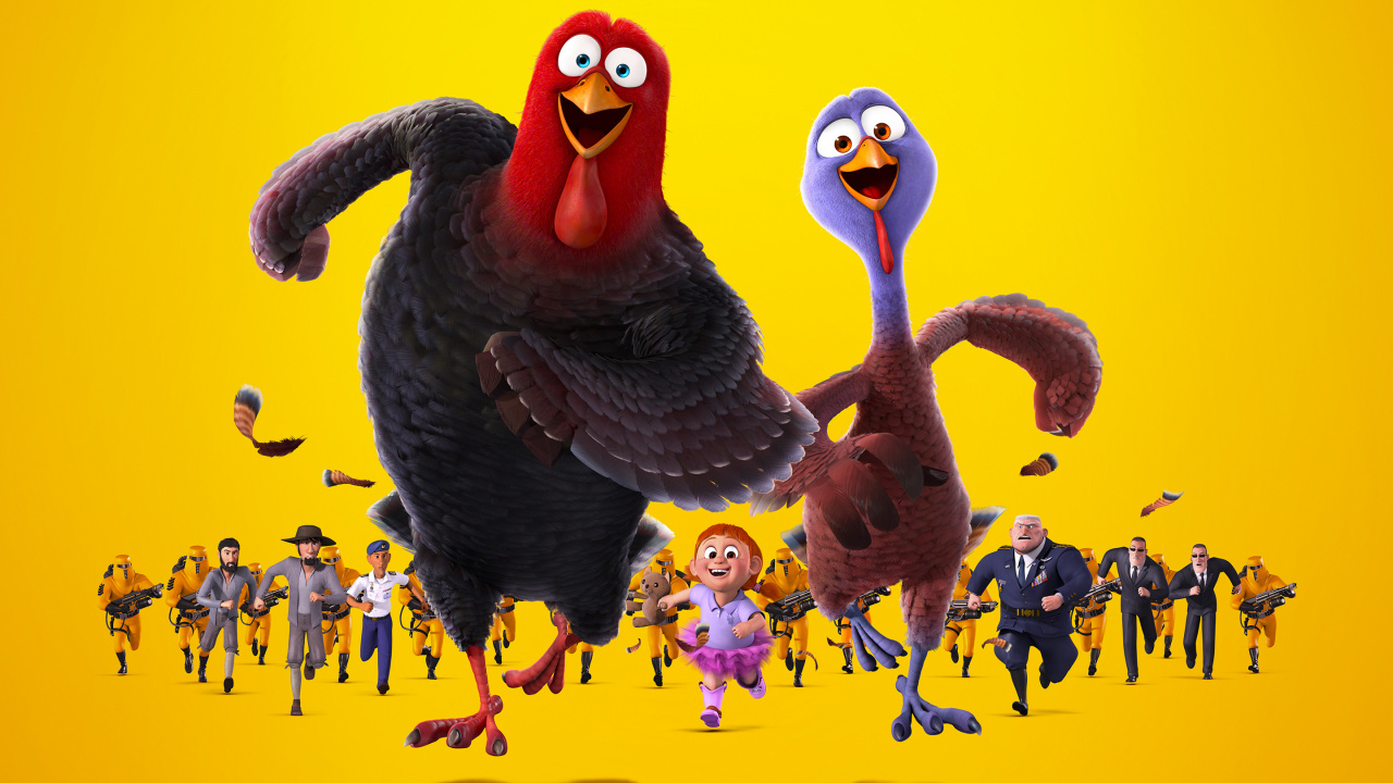 Обои птица, мультфильм, мультик, иллюстрация, гриф в разрешении 1280x720