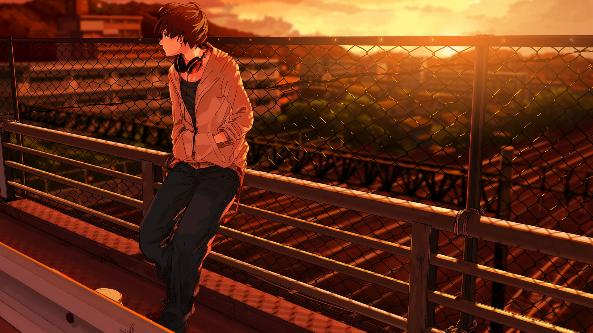 Обои аниме, вечер, nightcore, отдых, ютуб в разрешении 1920x1080