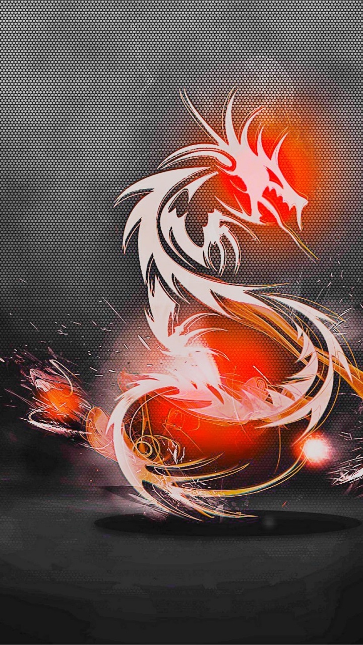 Обои дракон, графический дизайн, фон, Апельсин, оранжевый в разрешении 720x1280