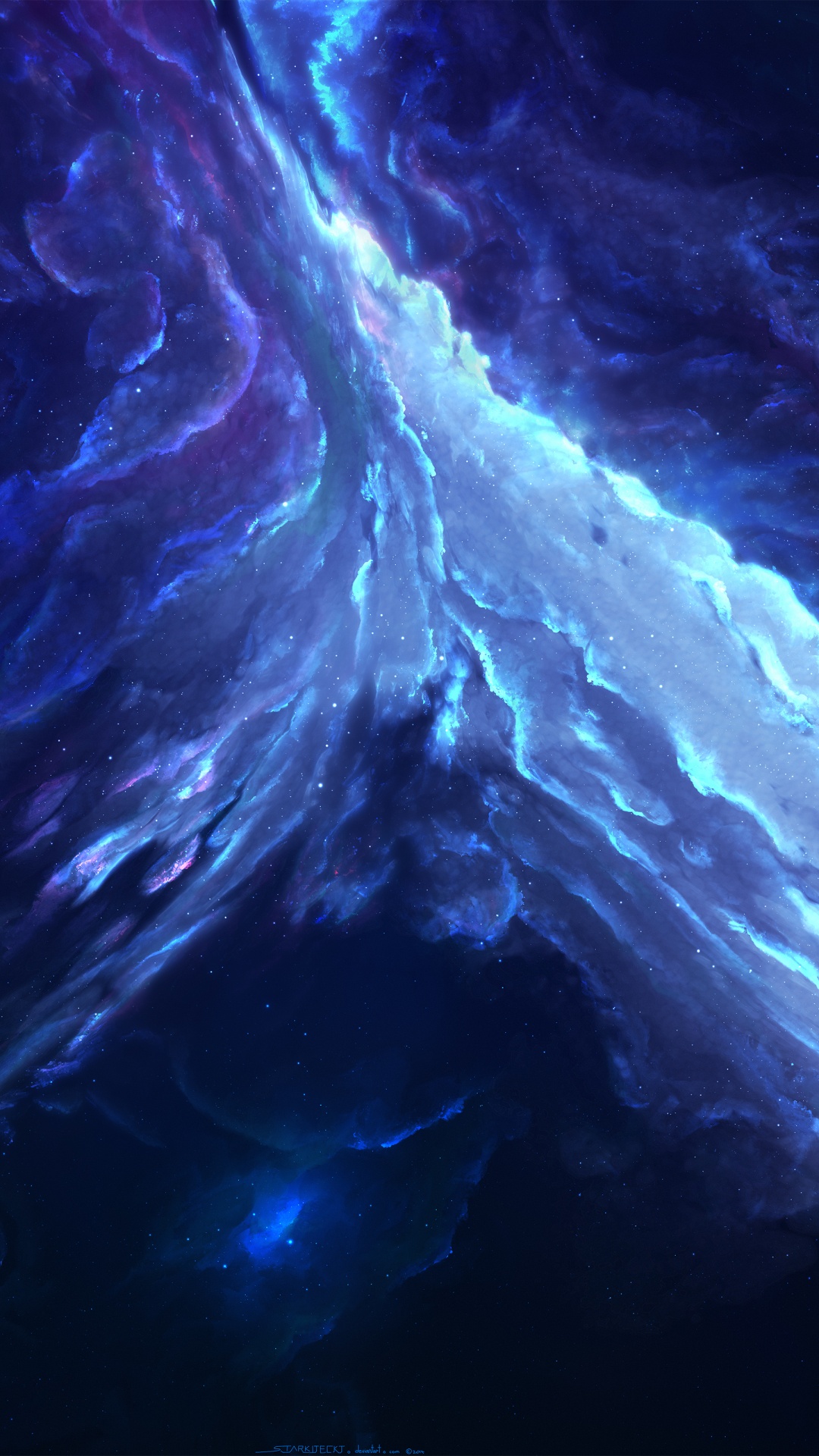 Обои синий, электрик, свет, атмосфера, темнота в разрешении 1080x1920