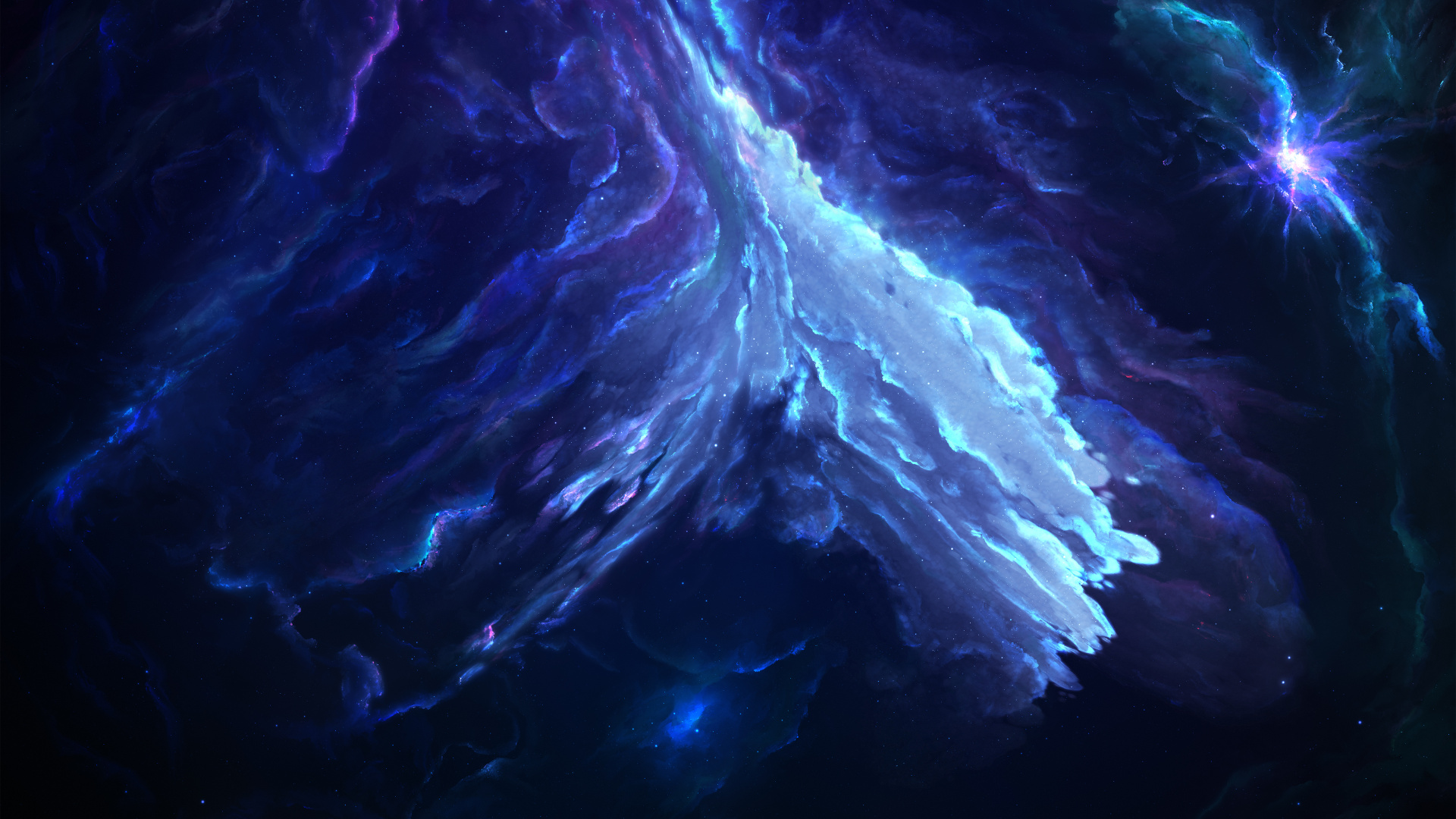 Обои синий, электрик, свет, атмосфера, темнота в разрешении 1920x1080