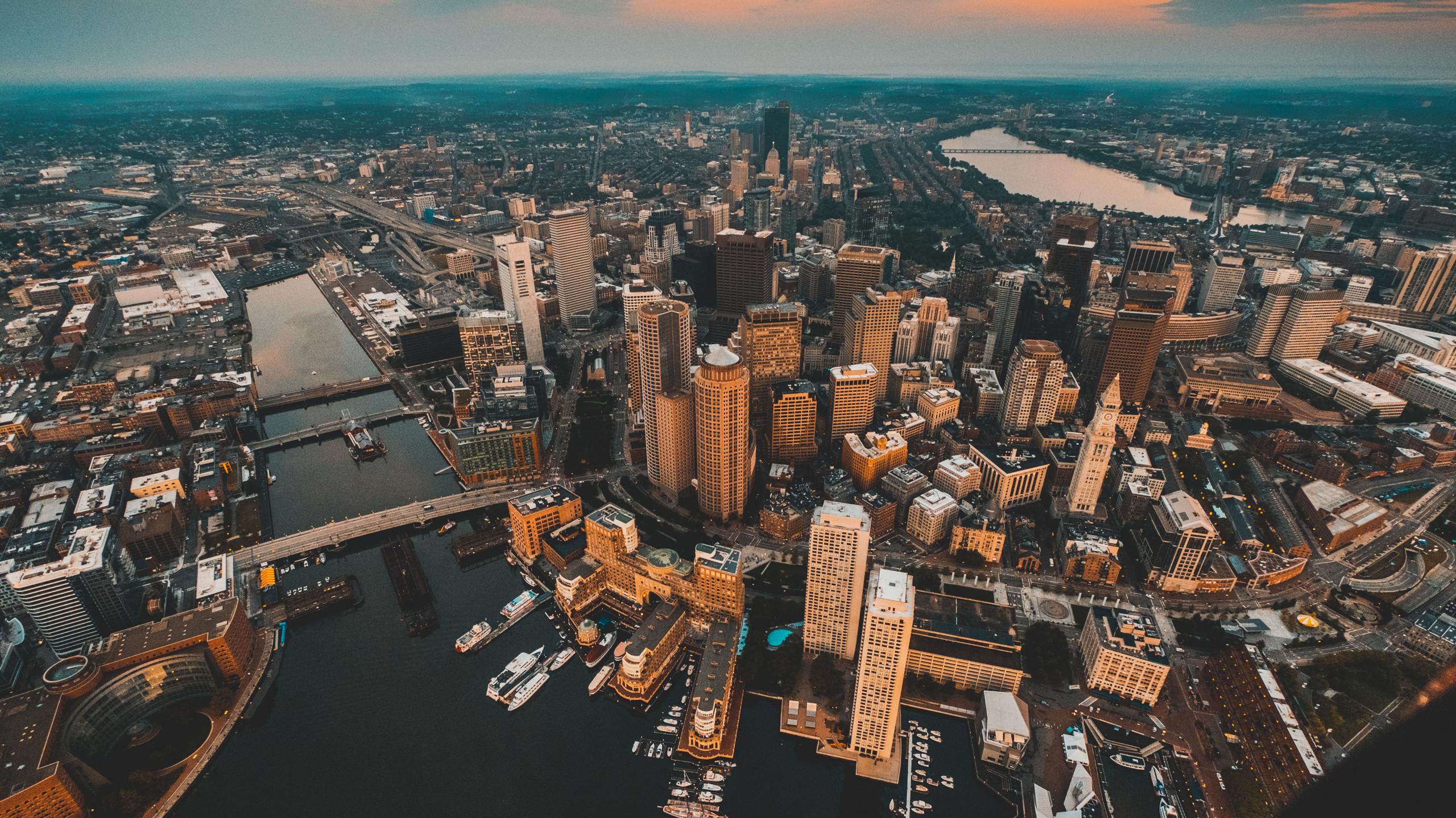 Обои Бостон город, город, НьюЙорк, городской пейзаж, городской район в разрешении 2560x1440