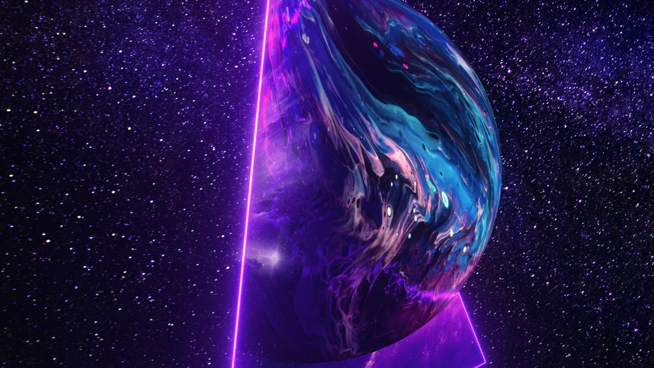 Обои пурпур, астрономический объект, Фиолетовый, арт, туманность в разрешении 1280x720