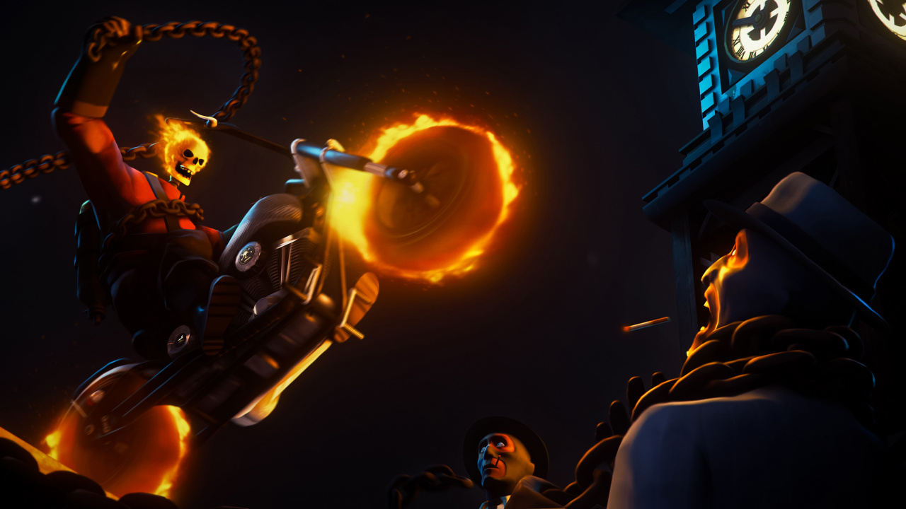 Обои пиро тф2 всадник призрак, команда крепость 2, призрачный всадник, Режиссер Источник, свет в разрешении 1280x720