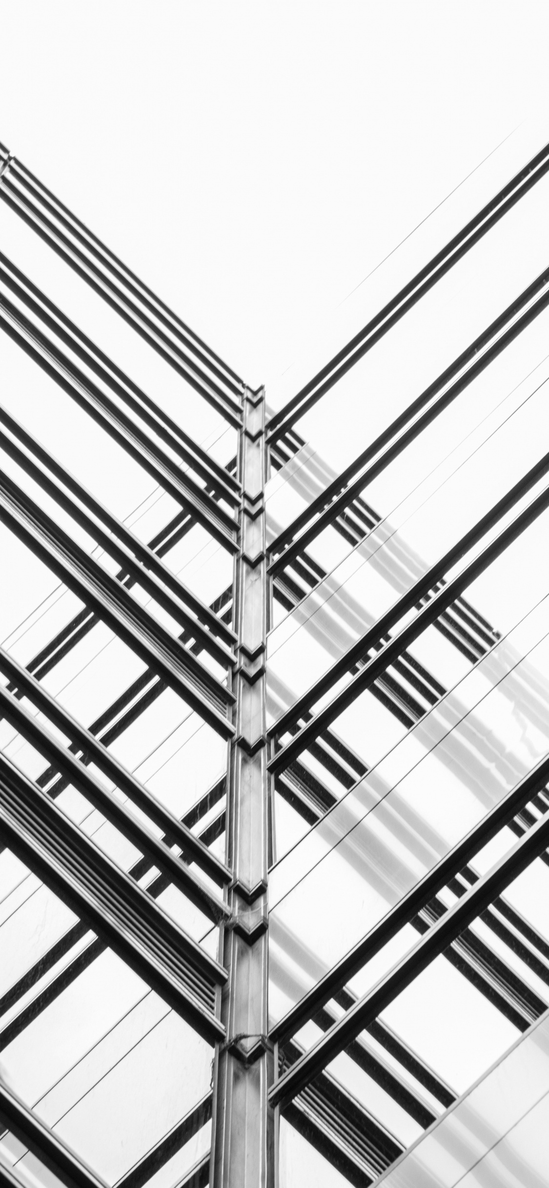 Обои архитектура, фасад, линия, металл, дневное освещение в разрешении 1125x2436