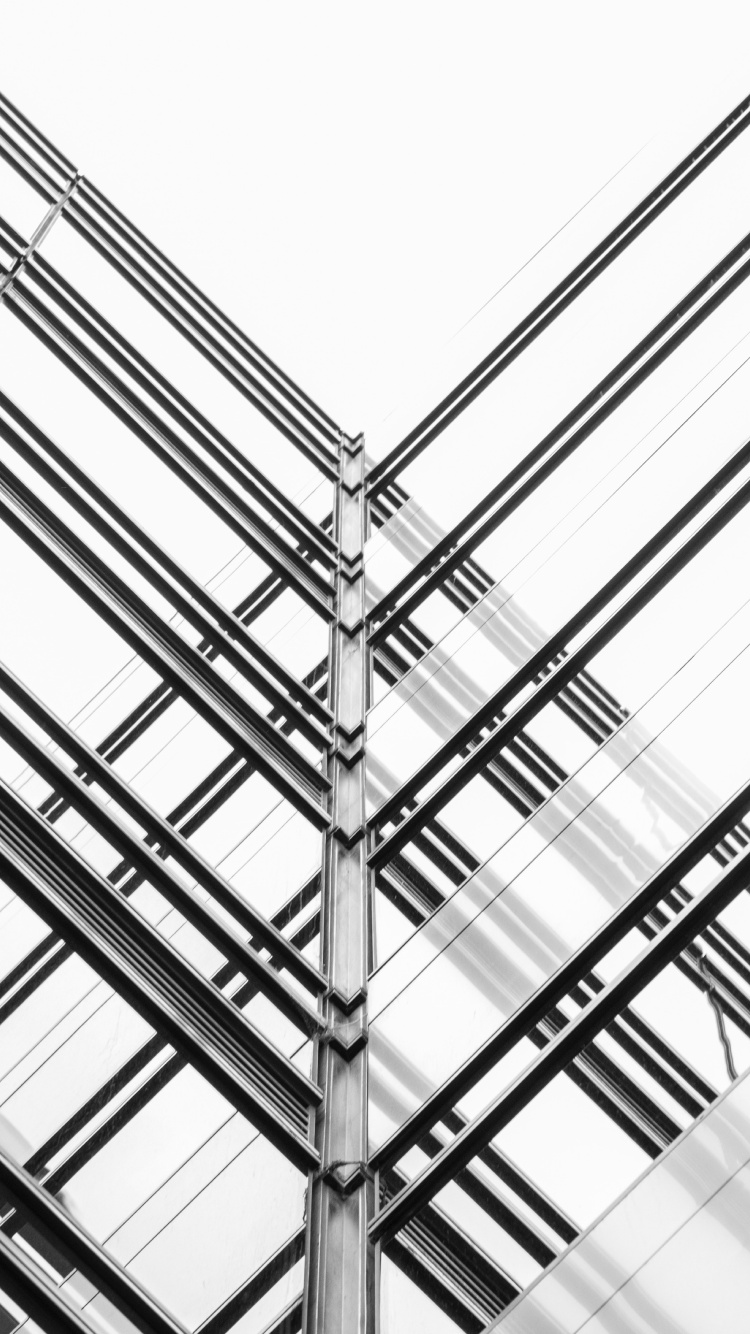 Обои архитектура, фасад, линия, металл, дневное освещение в разрешении 750x1334