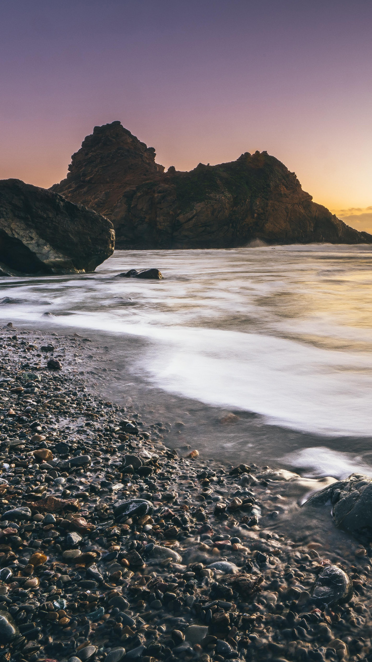 Обои море, берег, пляж, природа, побережье в разрешении 750x1334