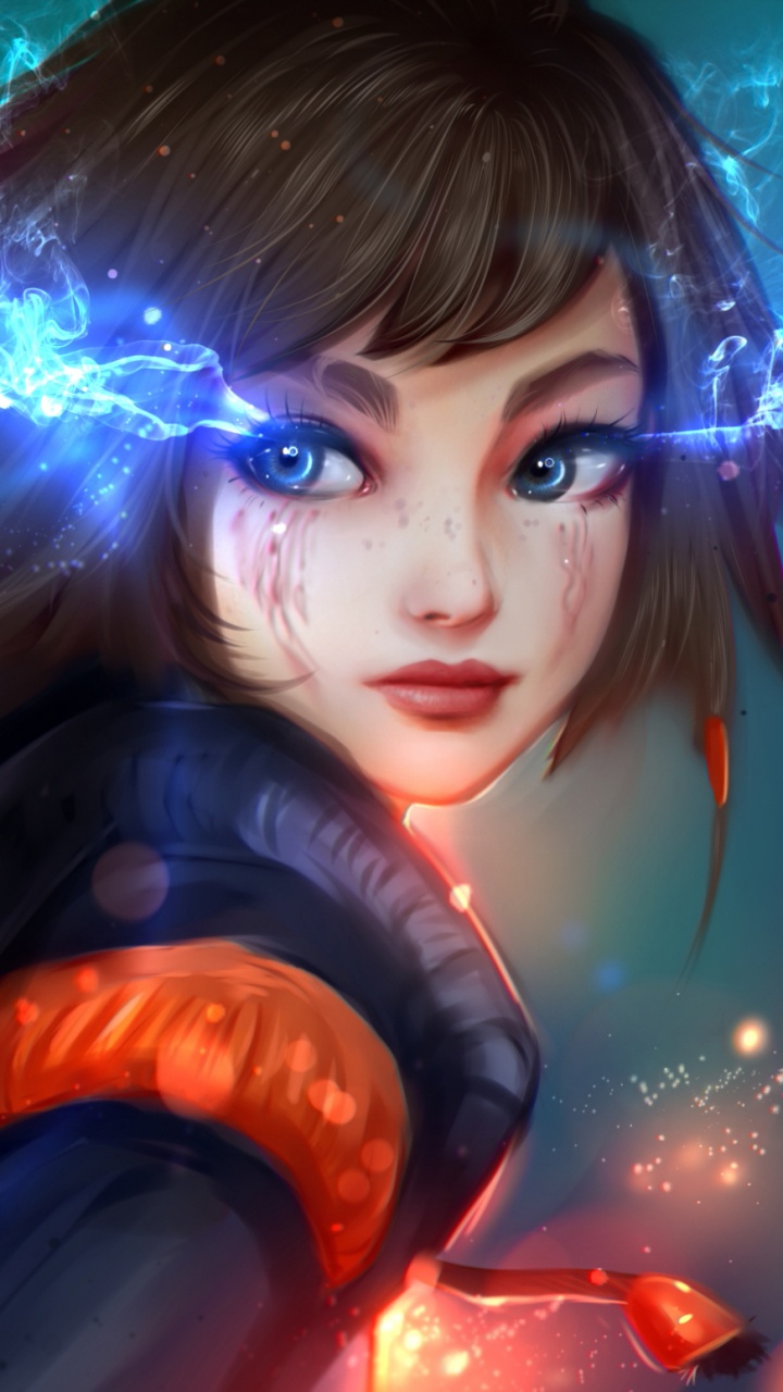 Обои фэнтези, свет, иллюстрация, космос, аниме в разрешении 720x1280