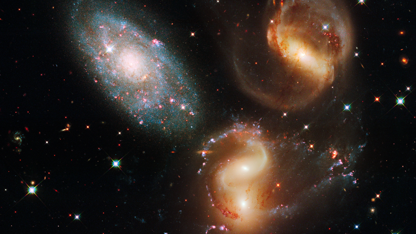 Обои космический телескоп Хаббл, Галактика, Астрономия, космическое пространство, астрономический объект в разрешении 1366x768