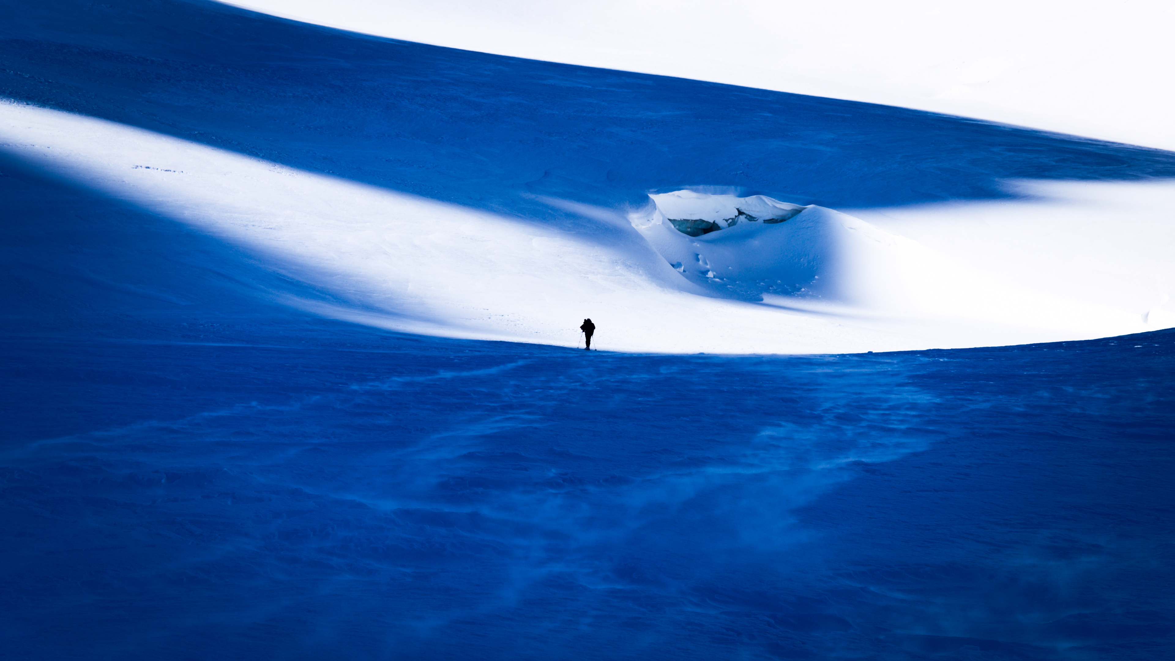 Обои синий, вода, приключения, ледник, рельеф в разрешении 3840x2160