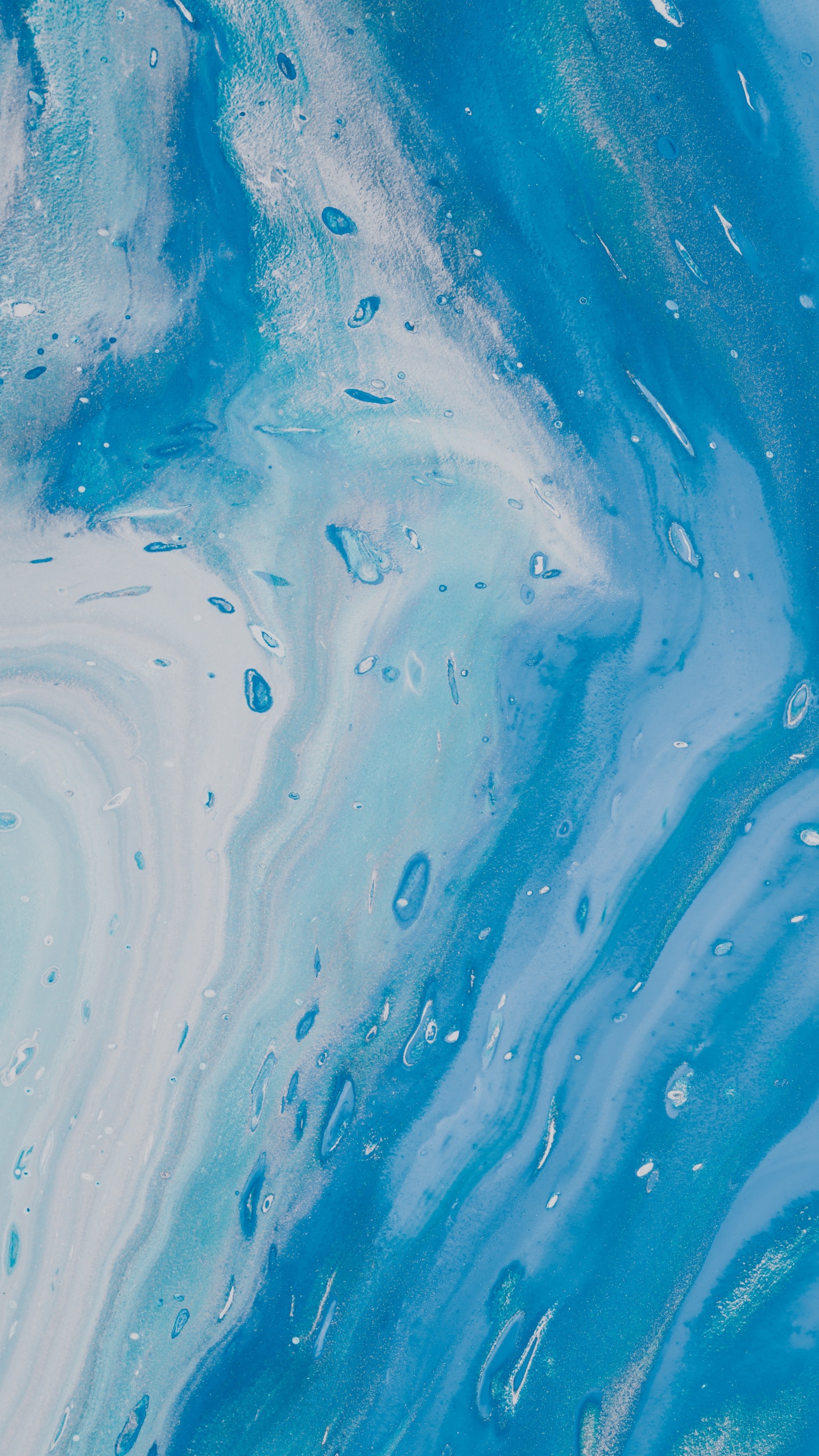 Обои узор, бирюза, живопись, волна, жидкий в разрешении 1440x2560