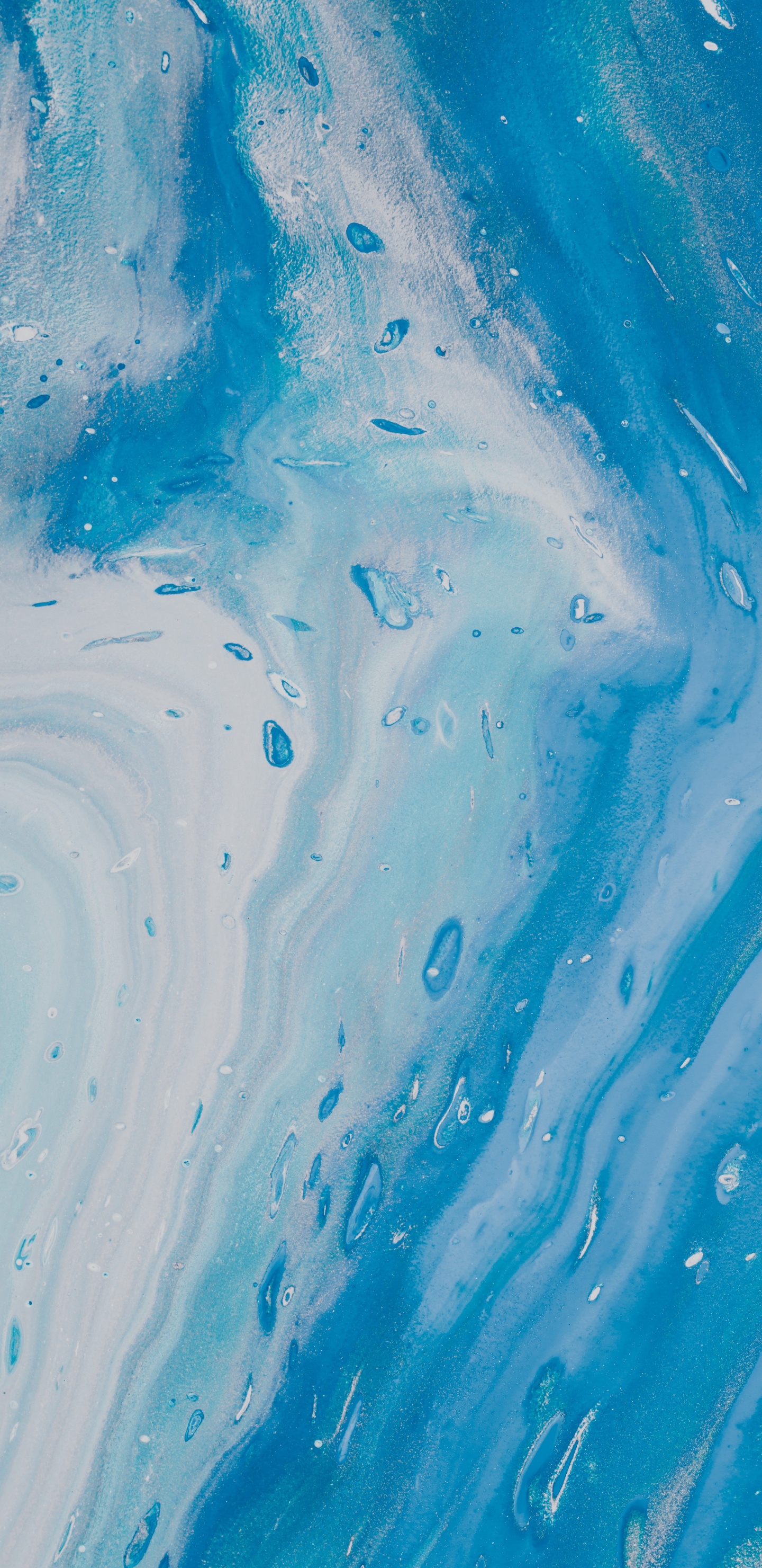 Обои узор, бирюза, живопись, волна, жидкий в разрешении 1440x2960