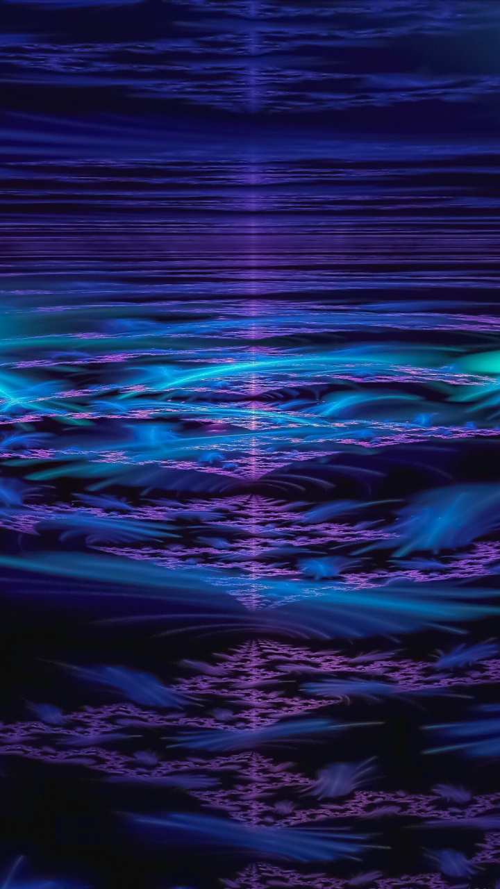 Обои цифровое искусство, арт, графический дизайн, фрактальное искусство, синий в разрешении 720x1280