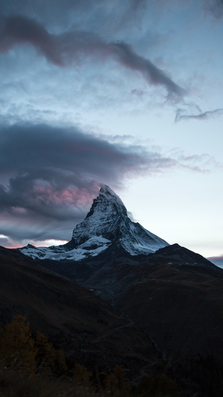 Обои гора, саммит, природа, облако, атмосфера в разрешении 750x1334