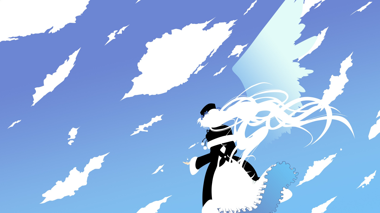 Обои иллюстрация, синий, облако, синий цвет, облака в разрешении 1280x720