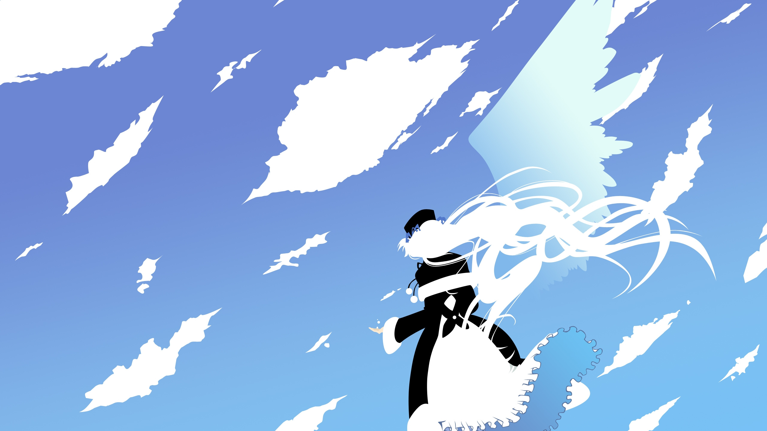 Обои иллюстрация, синий, облако, синий цвет, облака в разрешении 2560x1440