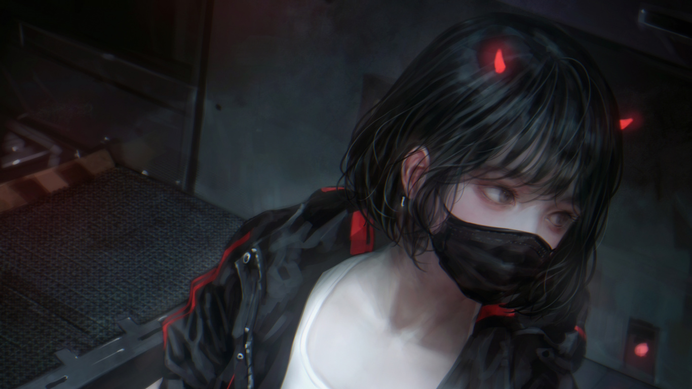 Обои рот, темнота, плоть, шея, костюм в разрешении 1366x768