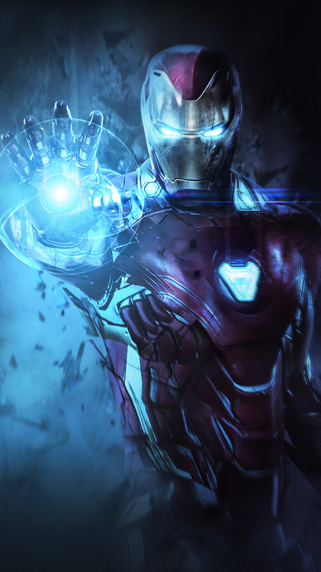 Обои Железный человек, арт, электрик, космос, темнота в разрешении 1080x1920