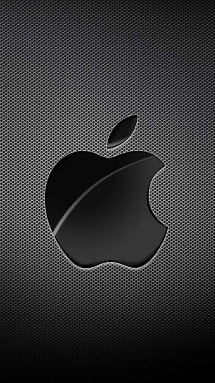 Обои яблоко черный, графика, иллюстрация, черный и белый, лого в разрешении 750x1334