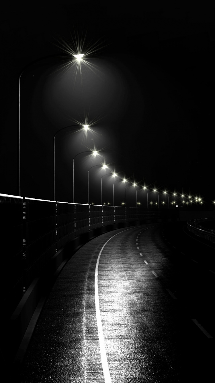 Обои ночь, земля, уличный фонарь, осветительная арматура, атмосфера в разрешении 750x1334