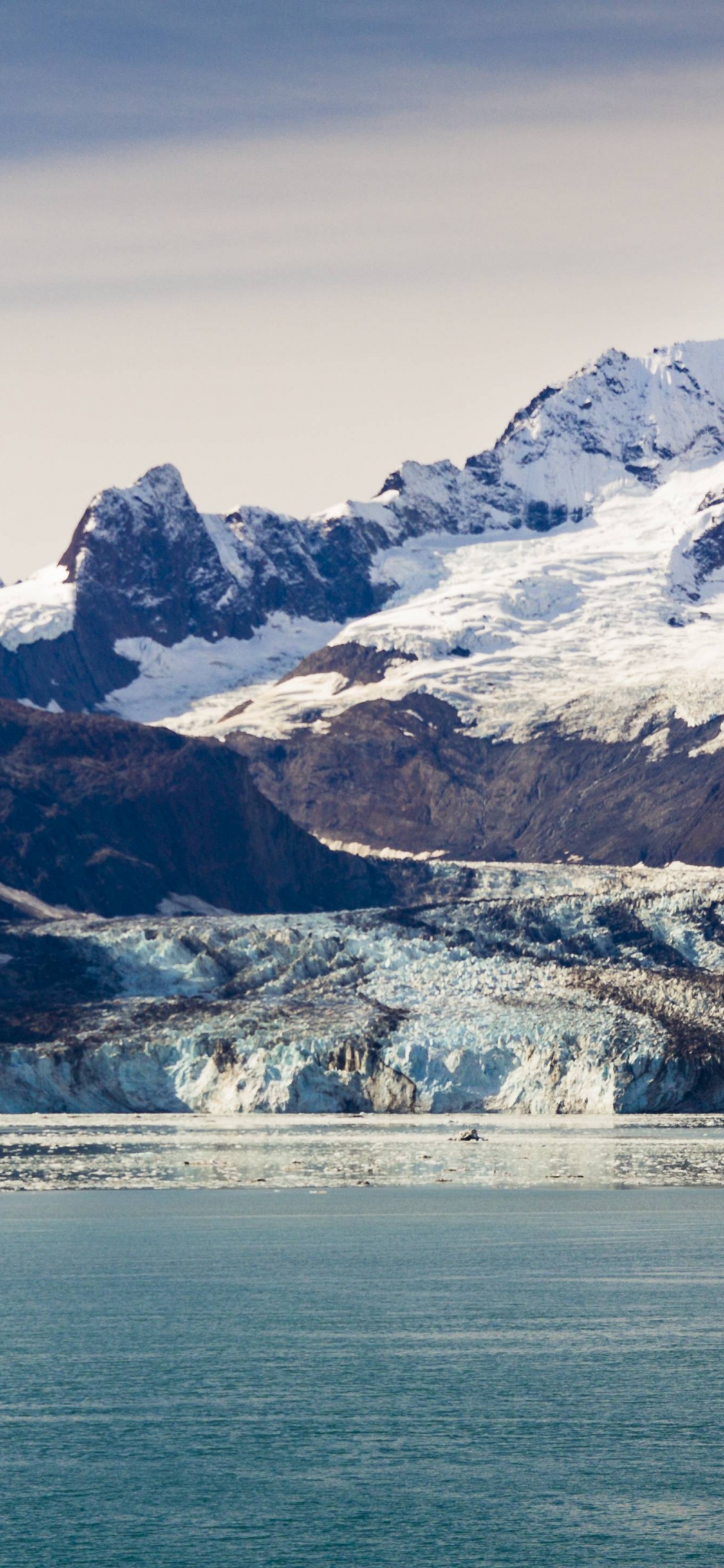 Обои горный хребет, ледник, гора, фьорд, природа в разрешении 1125x2436