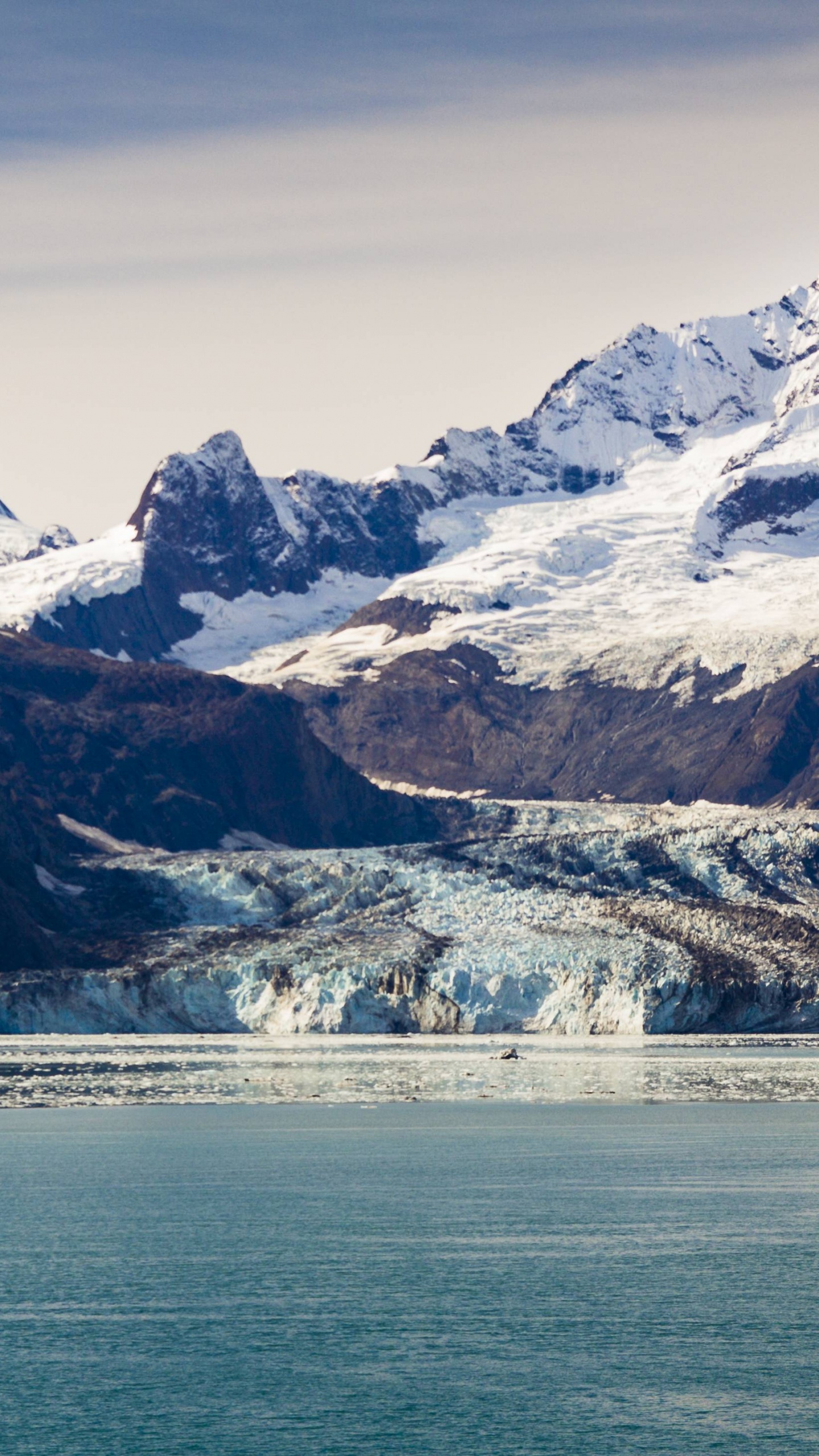 Обои горный хребет, ледник, гора, фьорд, природа в разрешении 1440x2560