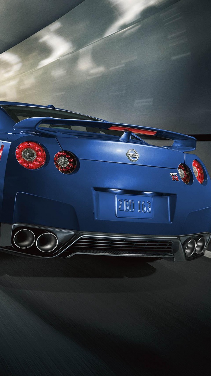 Обои Ниссан гтр синий, 2014 Nissan GT-R, Ниссан, спорткар, авто в разрешении 720x1280