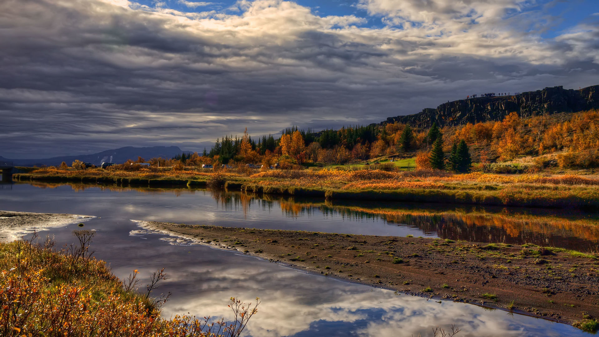 Обои пейзаж, осень, отражение, природа, вода в разрешении 1920x1080