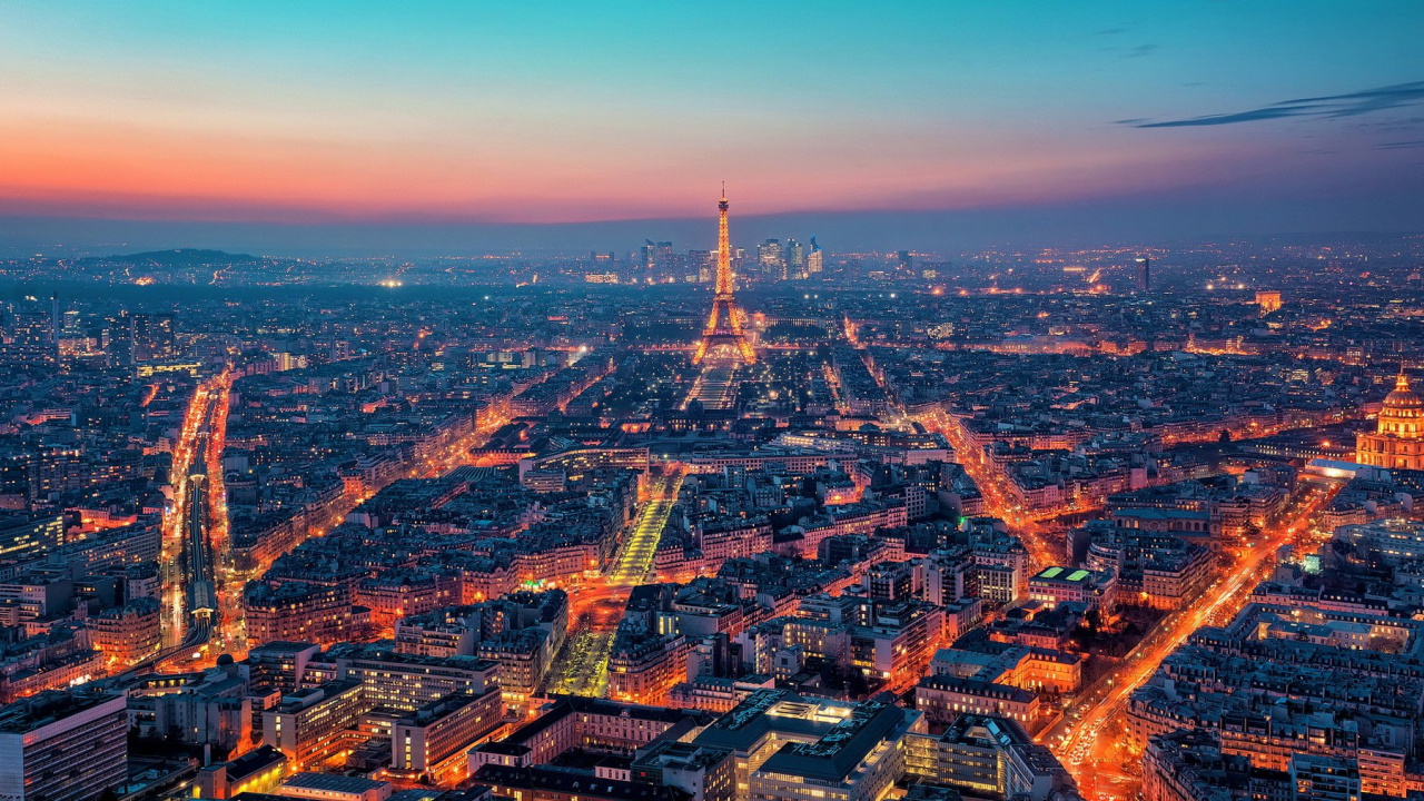 Обои Париж, городской пейзаж, городской район, город, метрополия в разрешении 1280x720
